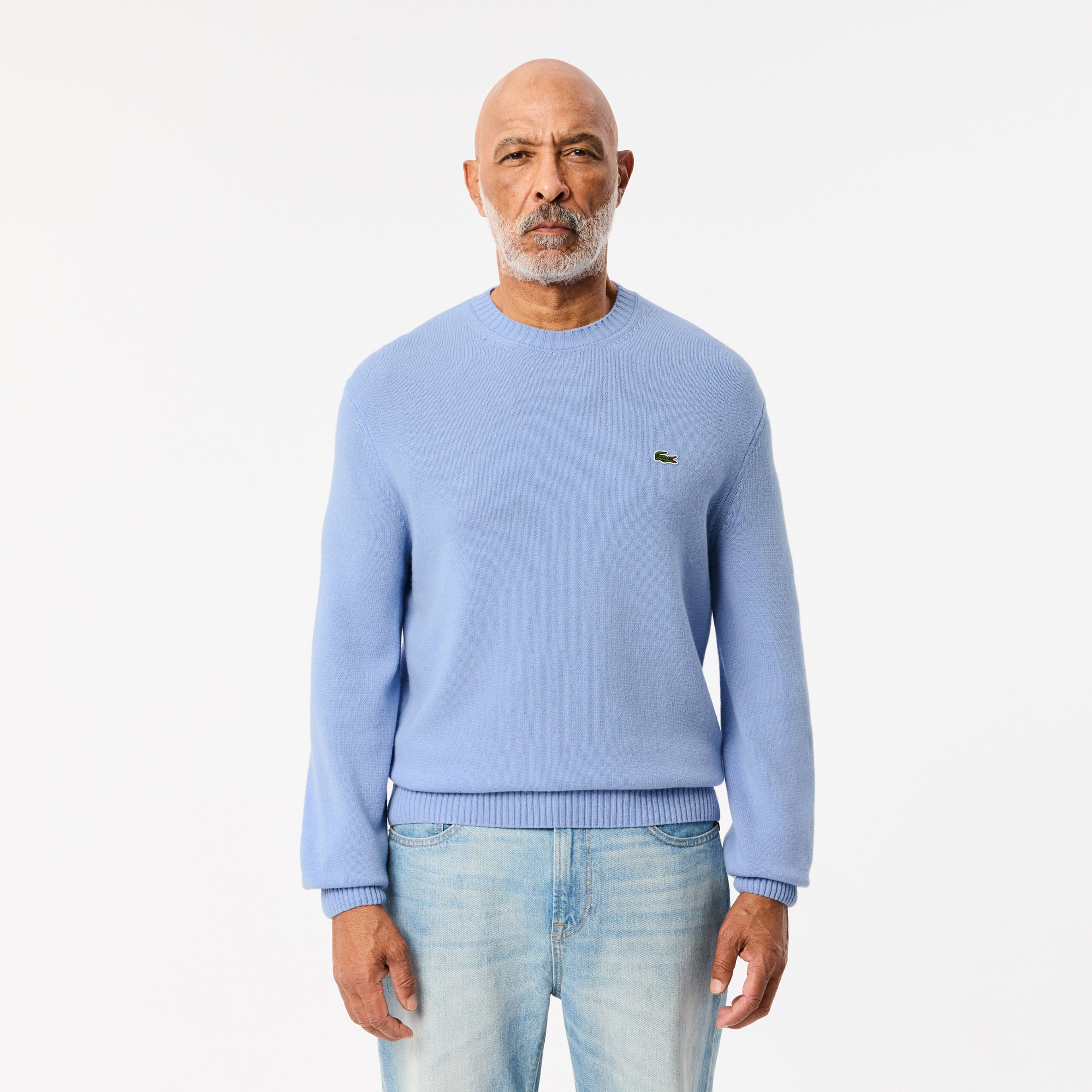 Carded Wool Crew Neck Sweater