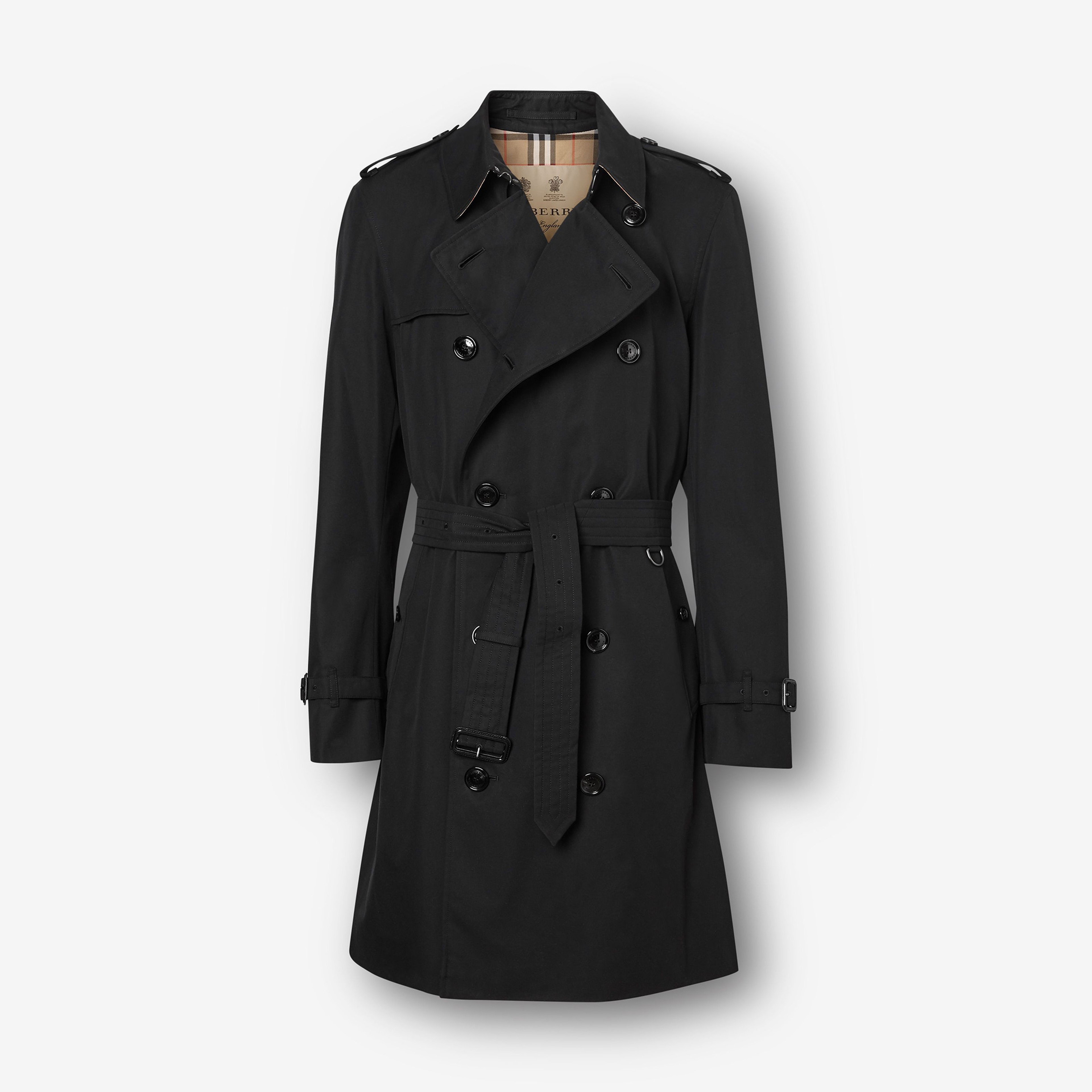 Burberry The Mid-Length Chelsea Heritage Erkek Siyah Trençkot