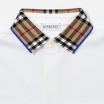 Burberry Check Yaka Detaylı Pamuklu Çocuk Beyaz Polo