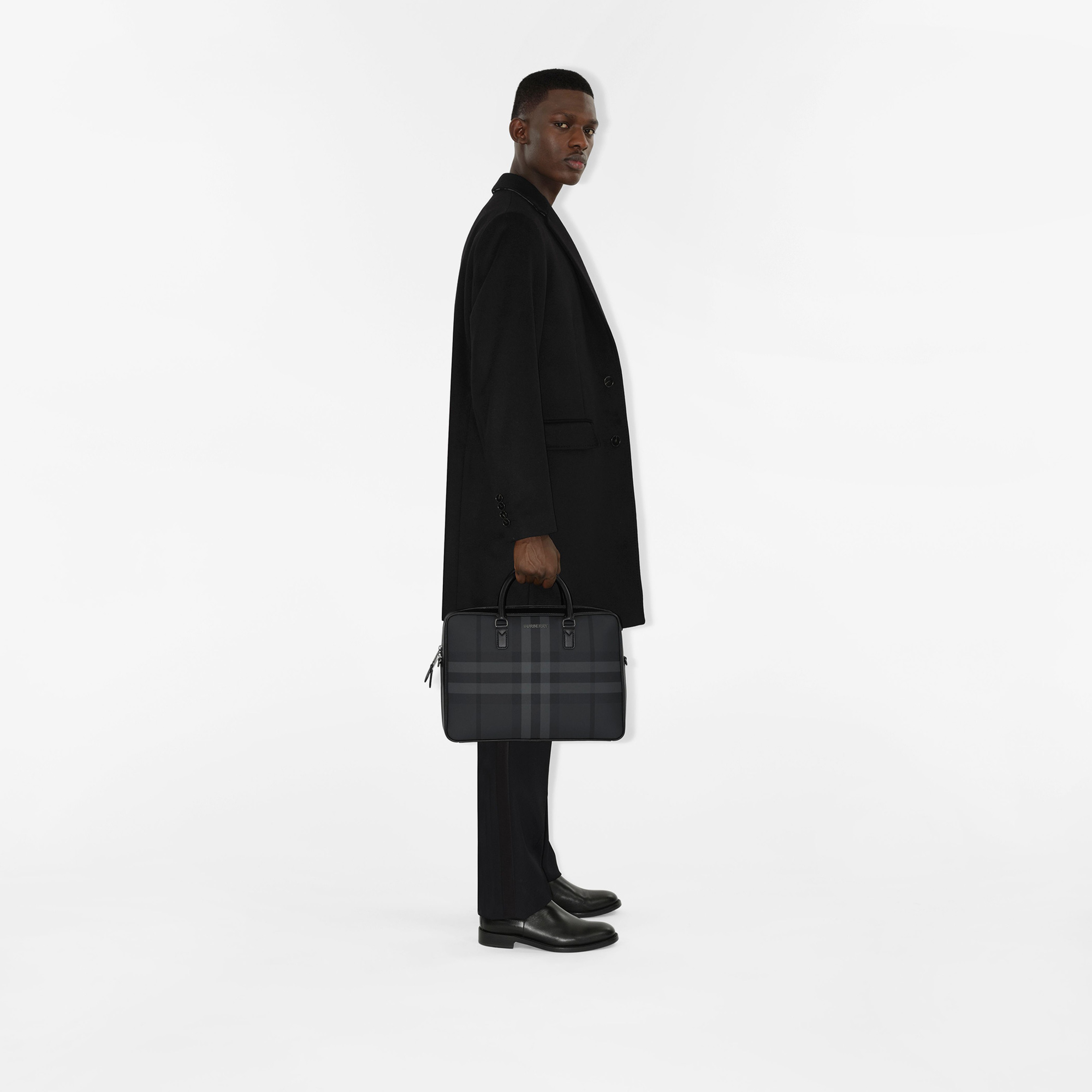 Burberry Yün Kaşmir Tailored Erkek Siyah Mont