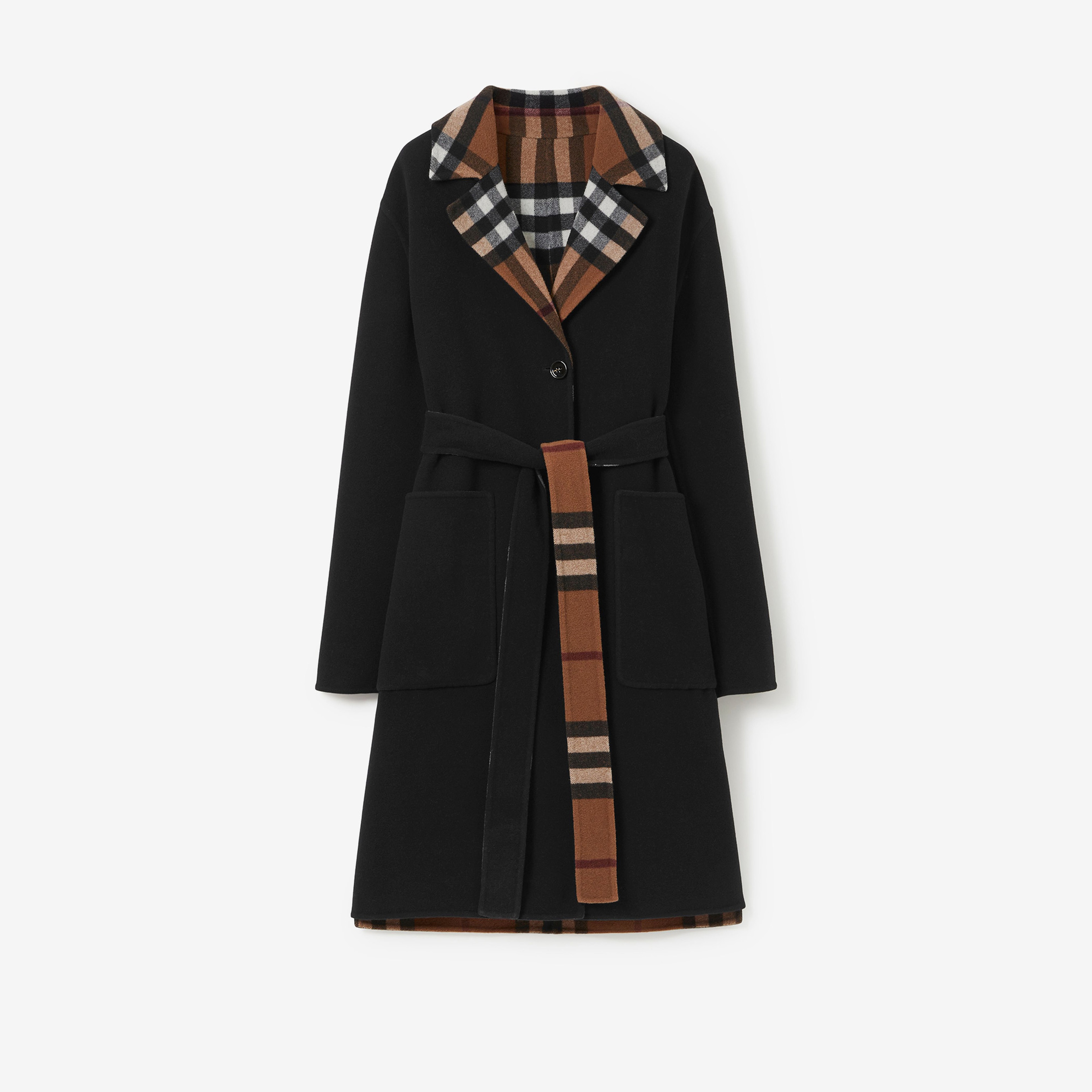 Burberry Reversible Check Yün Kadın Siyah Mont