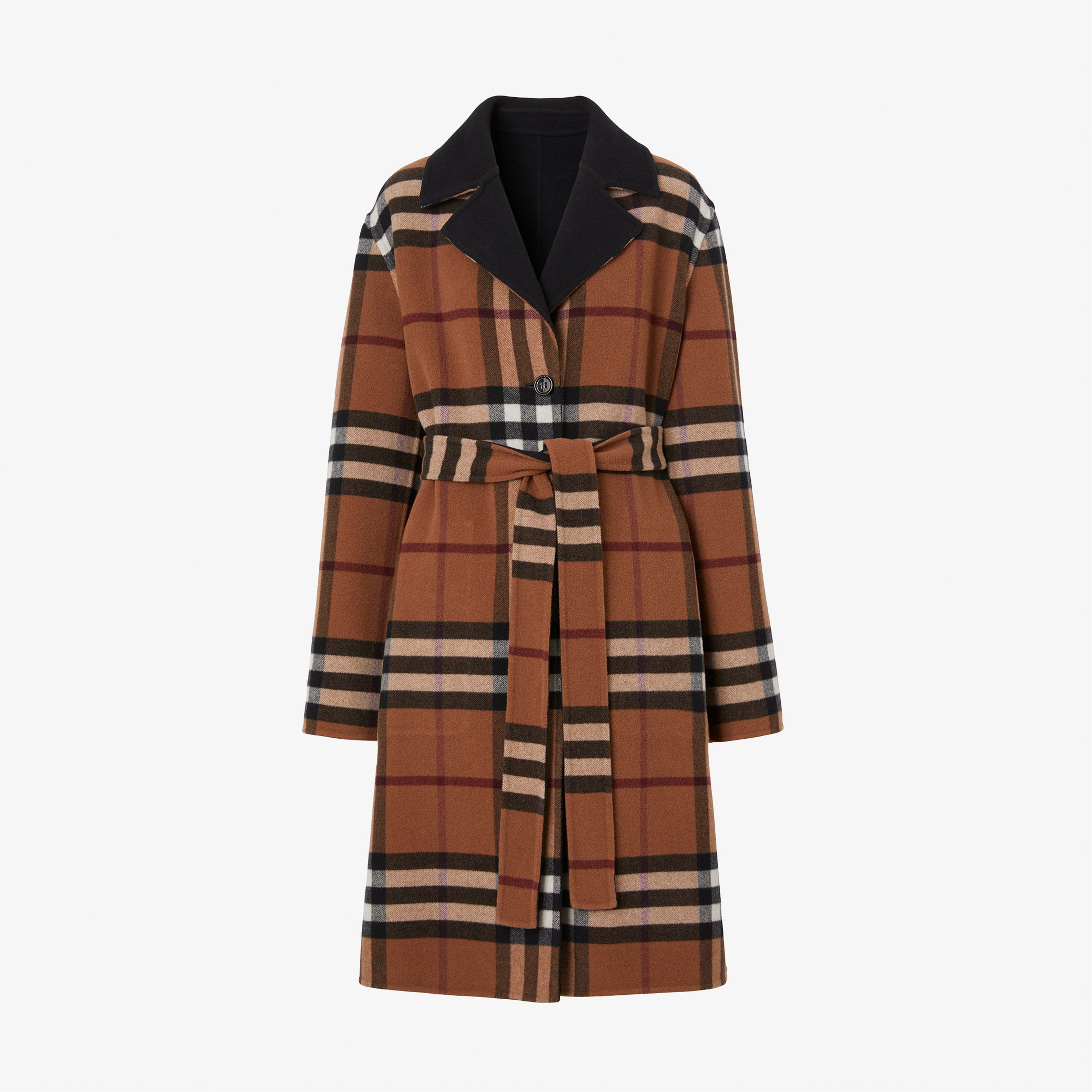 Burberry Reversible Check Yün Kadın Siyah Mont