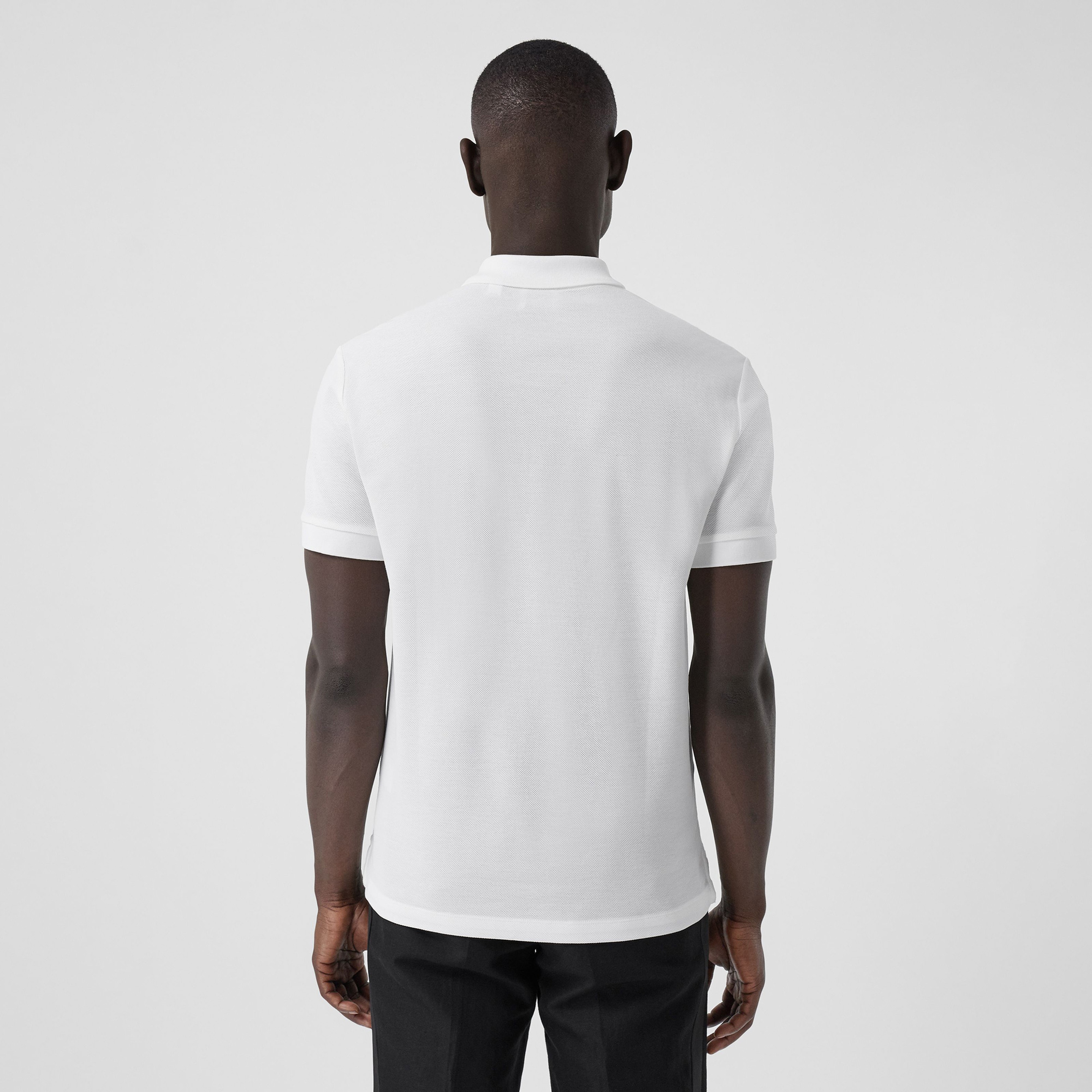 Burberry Eddie Monogram Motif Cotton Piqu
 Erkek Beyaz Polo