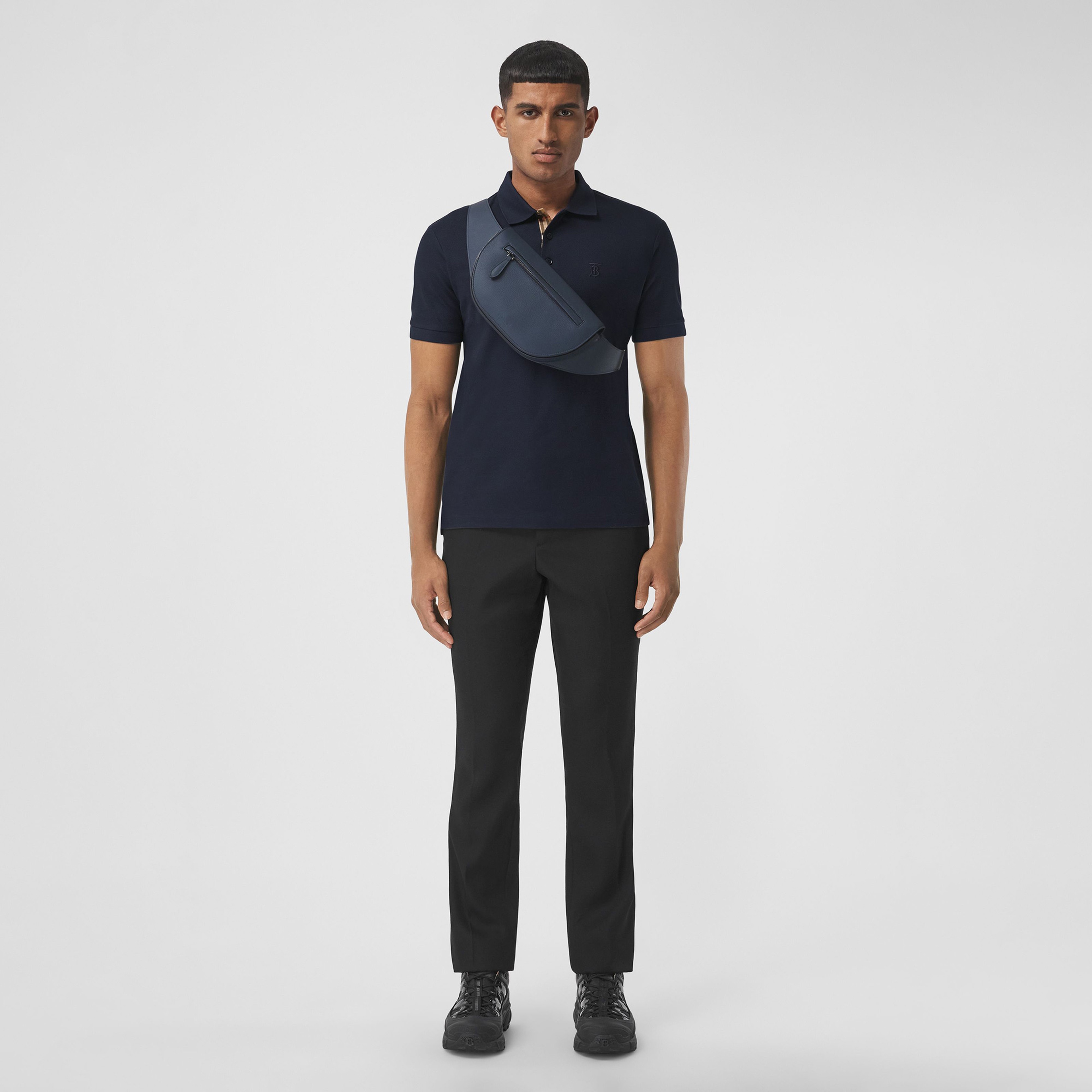 Burberry Eddie Monogram Motif Cotton Piqu
 Erkek Lacivert Polo