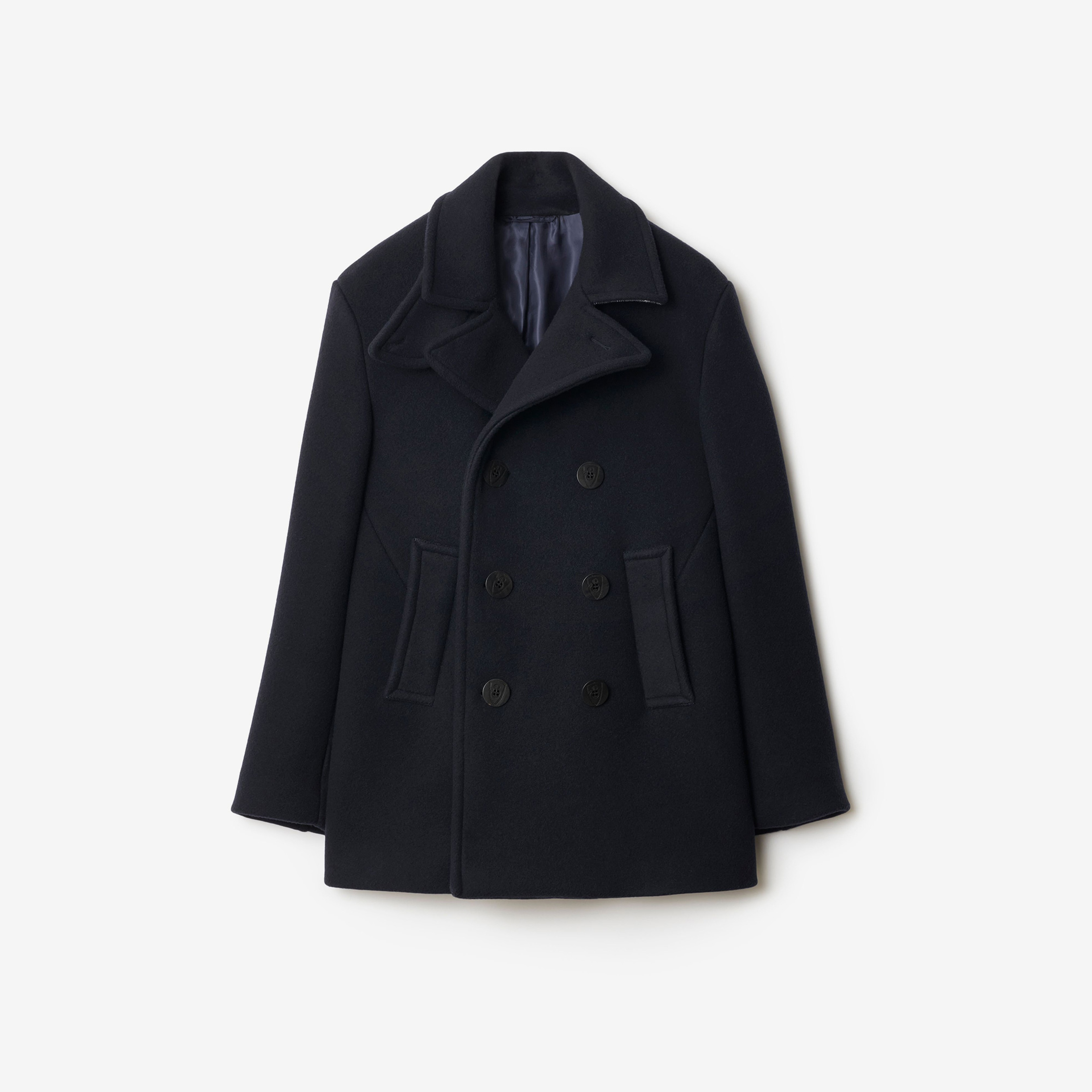 Burberry Cas Wool Pea Erkek Lacivert Palto