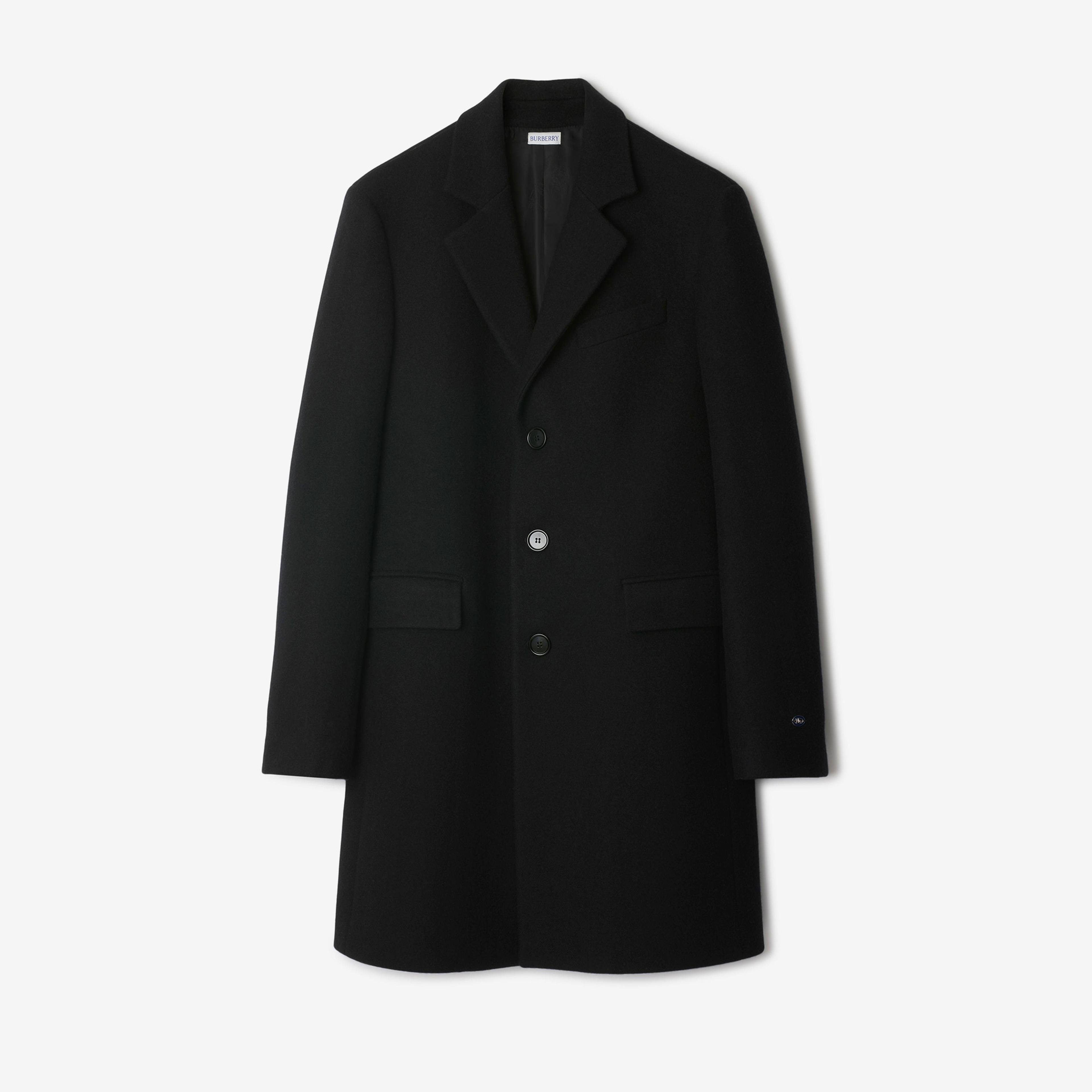 Burberry Wool Tailored Erkek Siyah Palto