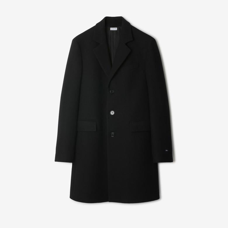 Burberry Wool Tailored Erkek Siyah Palto
