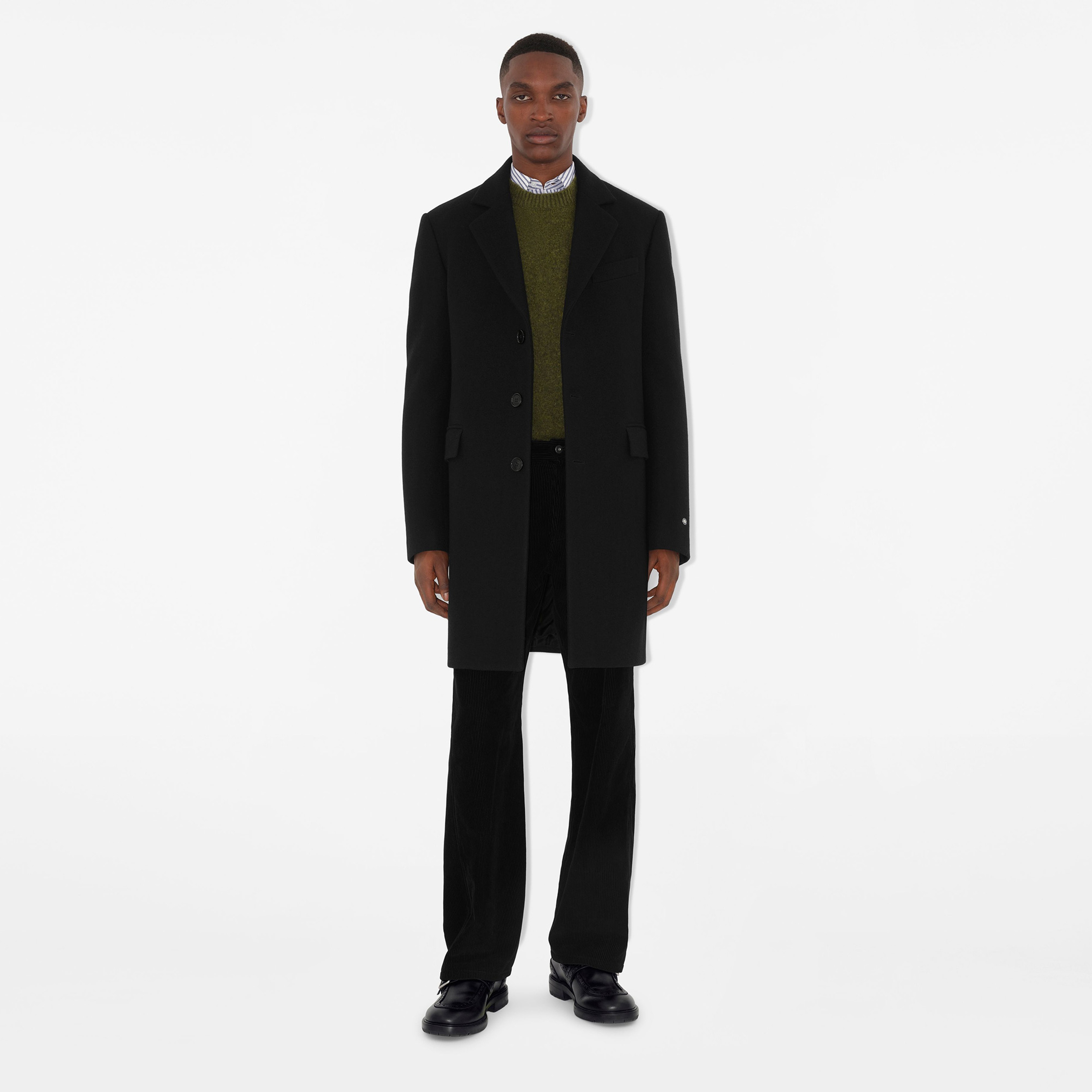 Burberry Wool Tailored Erkek Siyah Palto