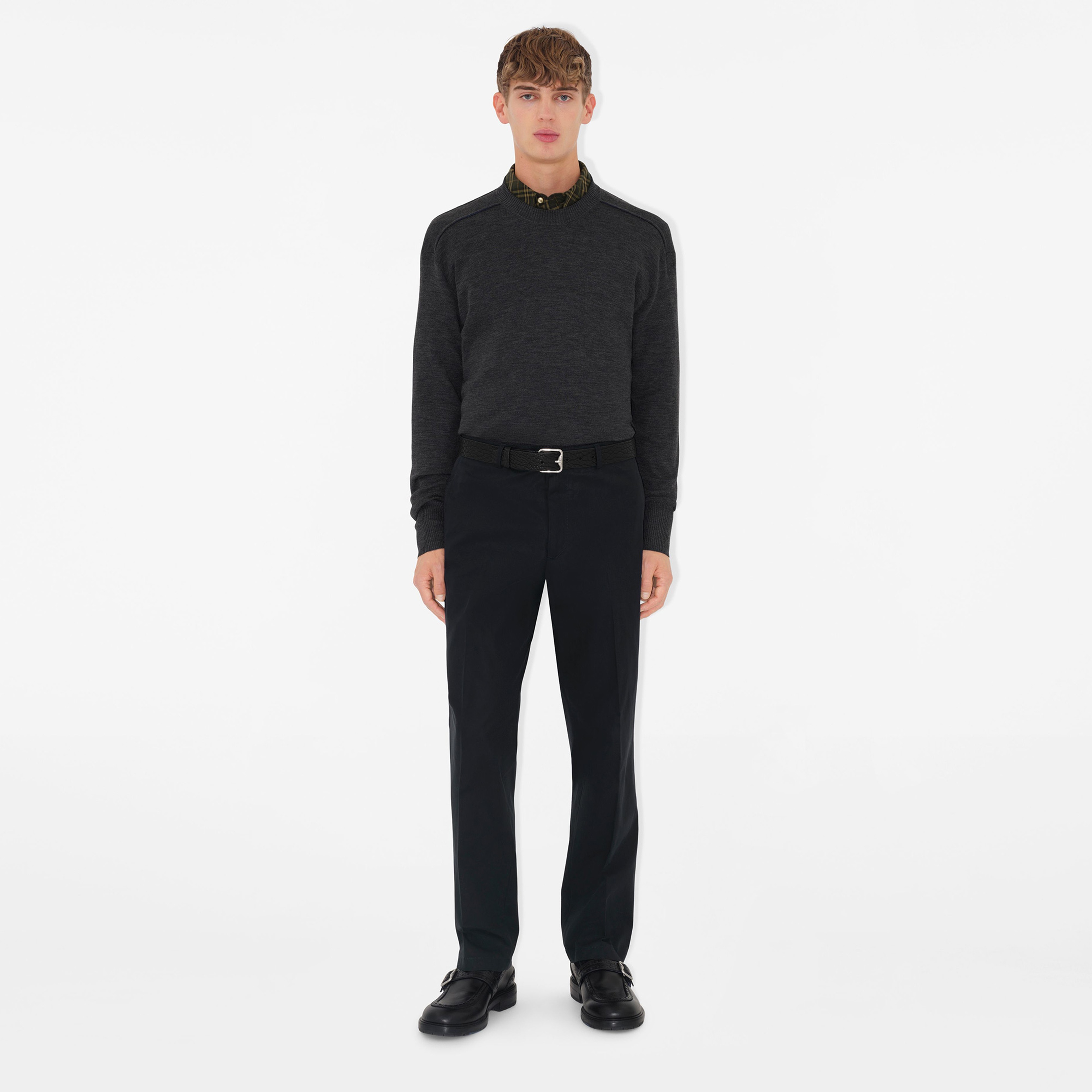 Burberry Pan Cotton Chinos Erkek Mavi Pantolon