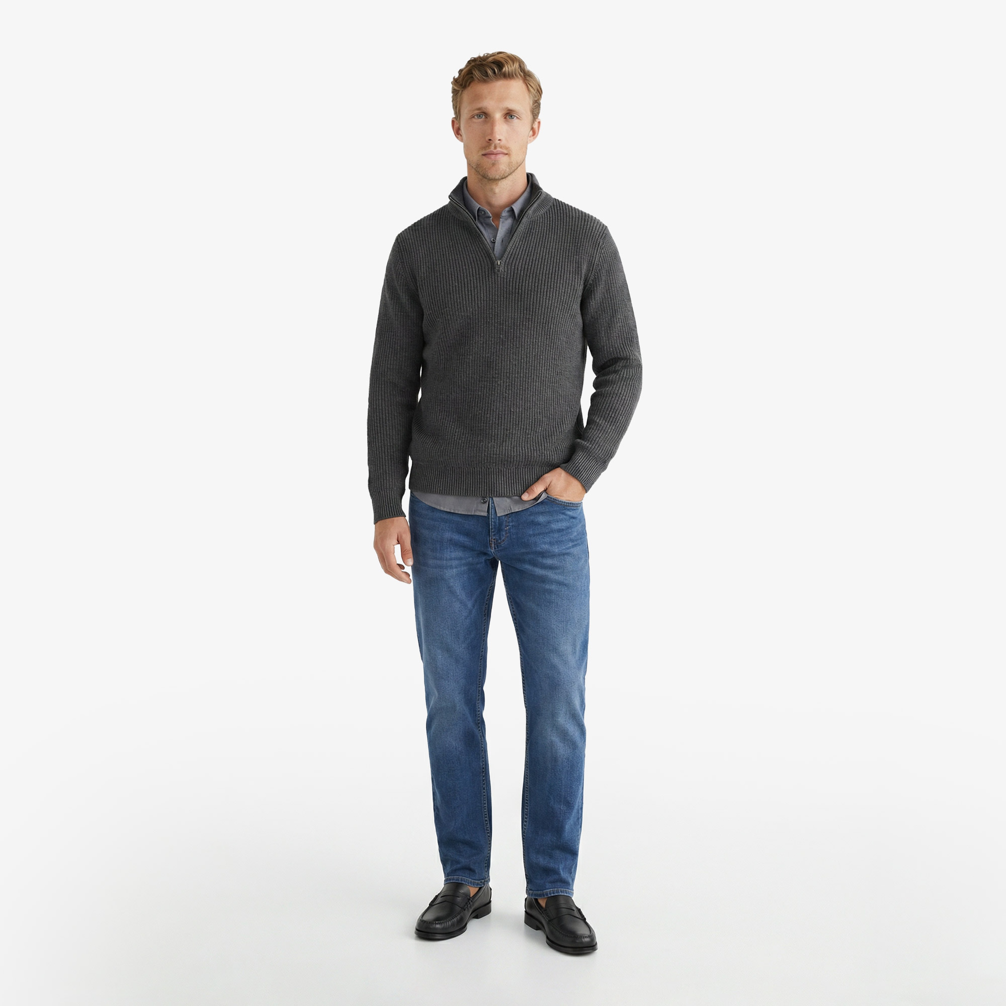 Nautica Erkek Gri Classic Fit Kazak