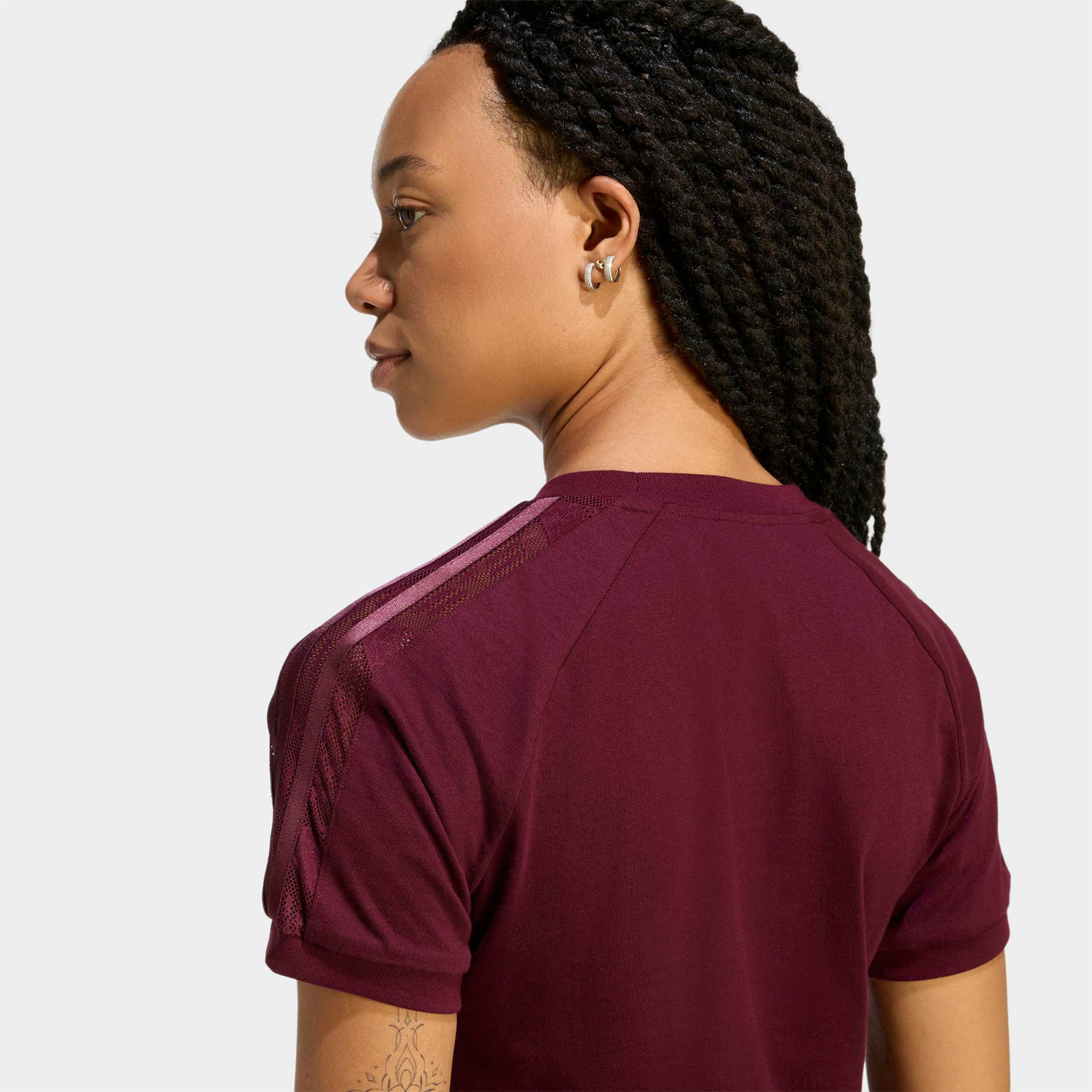 adidas Lace Cali Kadın Bordo T-Shirt