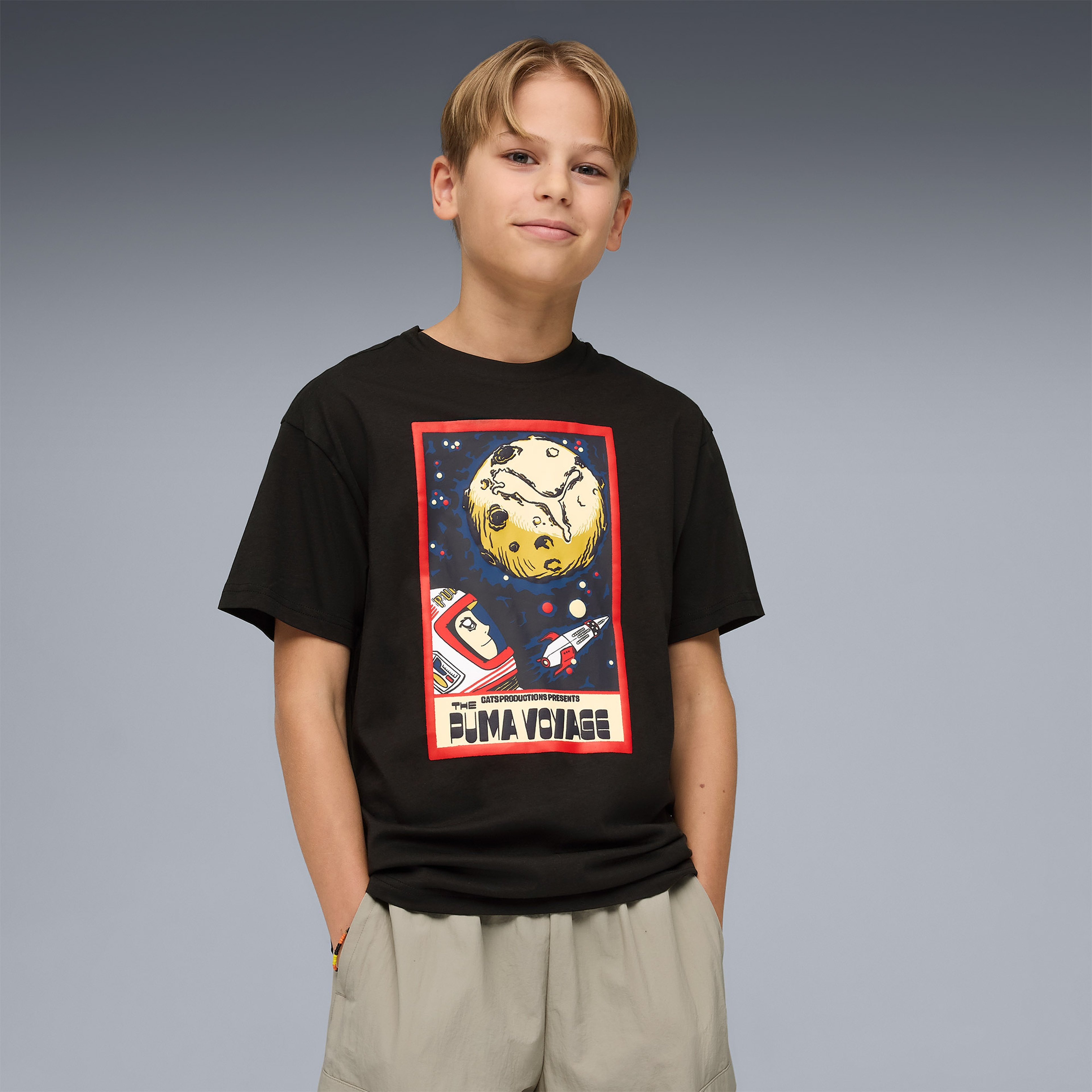 Puma Graphic Çocuk Siyah T-Shirt