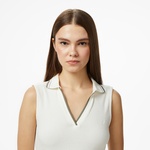Nautica Kadın Krem Regular Fit Kolsuz Polo Yaka T-Shirt