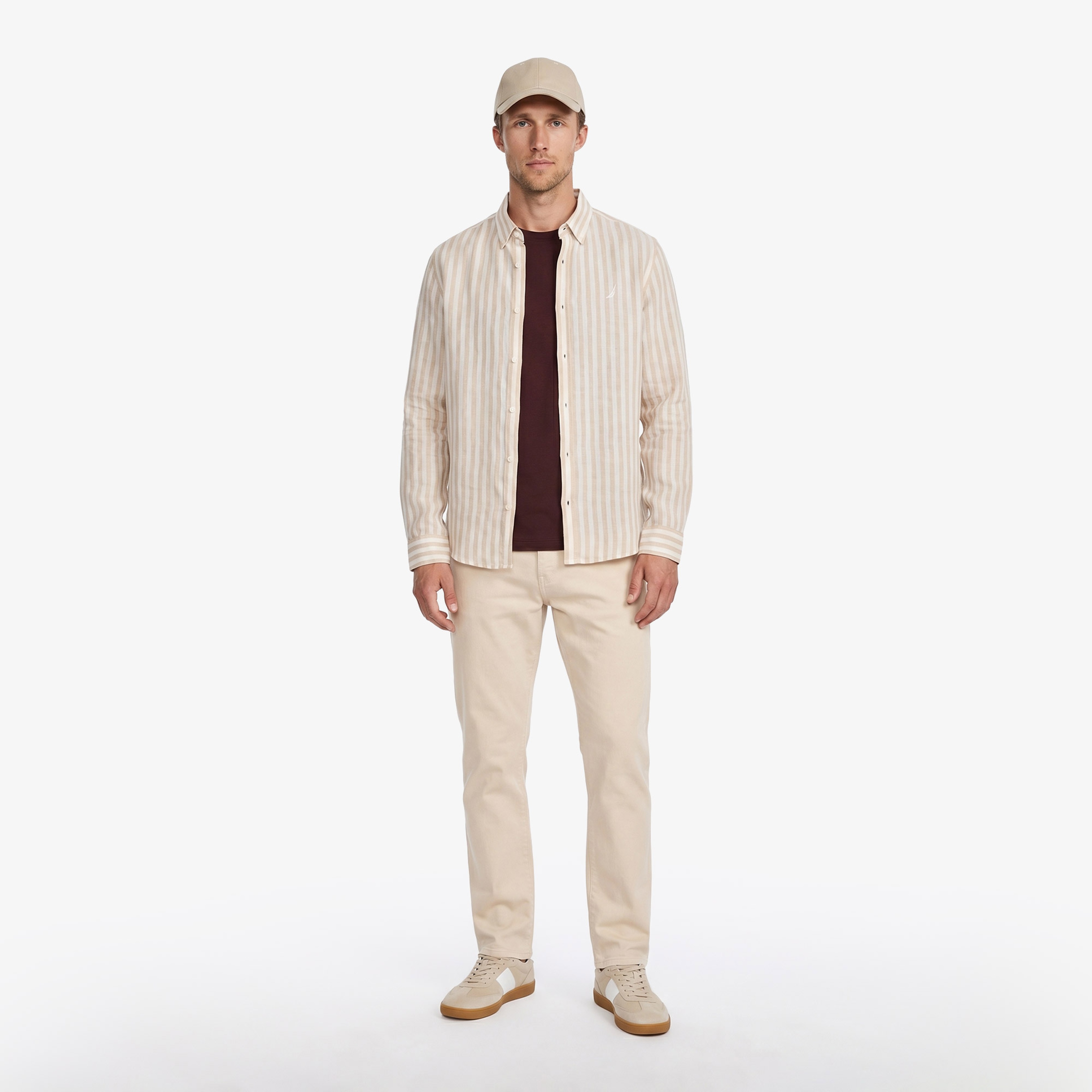 Nautica Erkek Krem Tapered Denim Pantolon