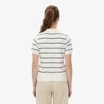 Nautica Kadın Beyaz Regular Fit Çizgili Triko Polo Yaka T-Shirt