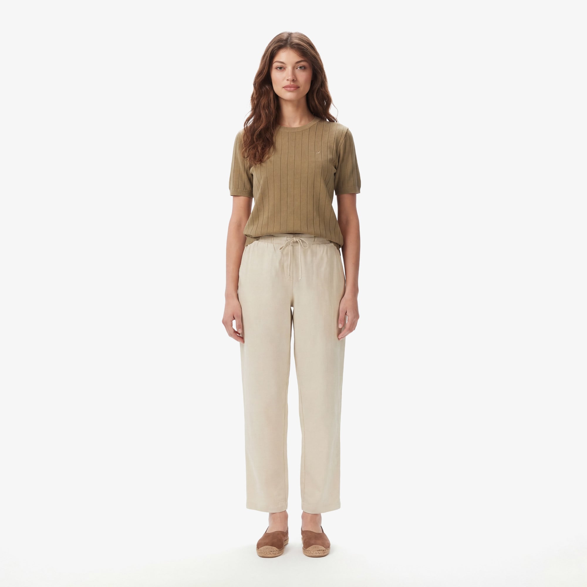 Nautica Kadın Bej Regular Fit Pantolon
