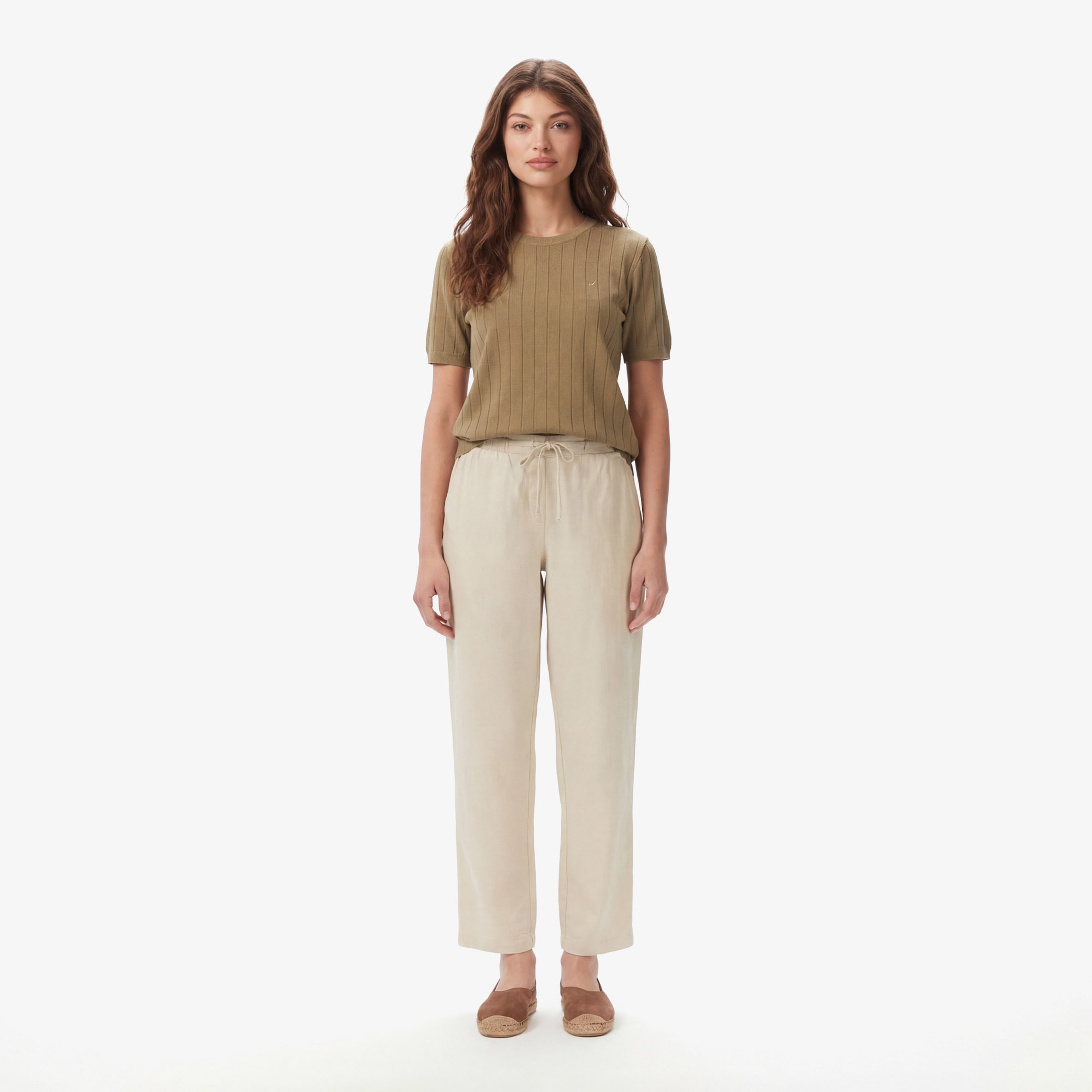 Nautica Kadın Bej Regular Fit Pantolon