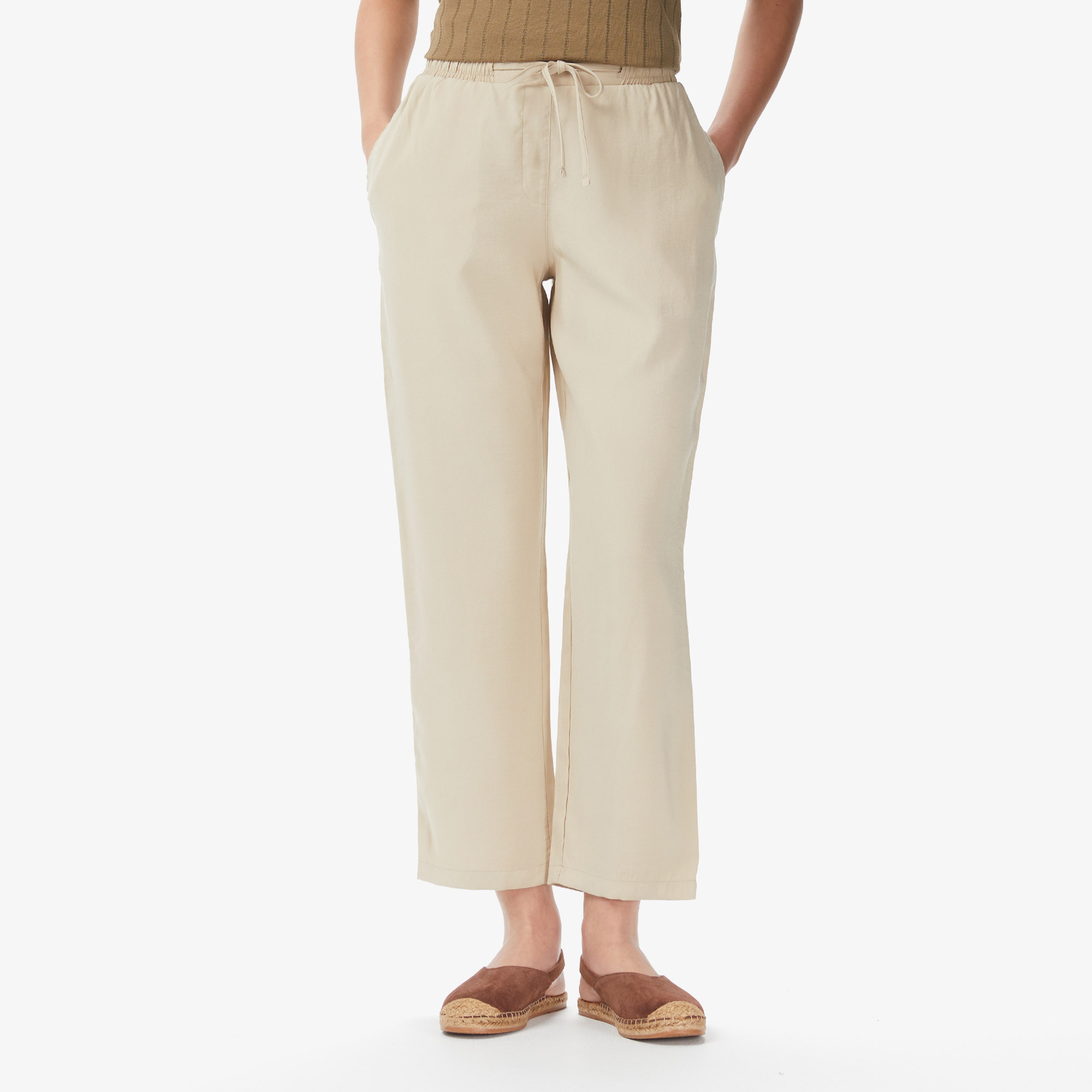 Nautica Kadın Bej Regular Fit Pantolon