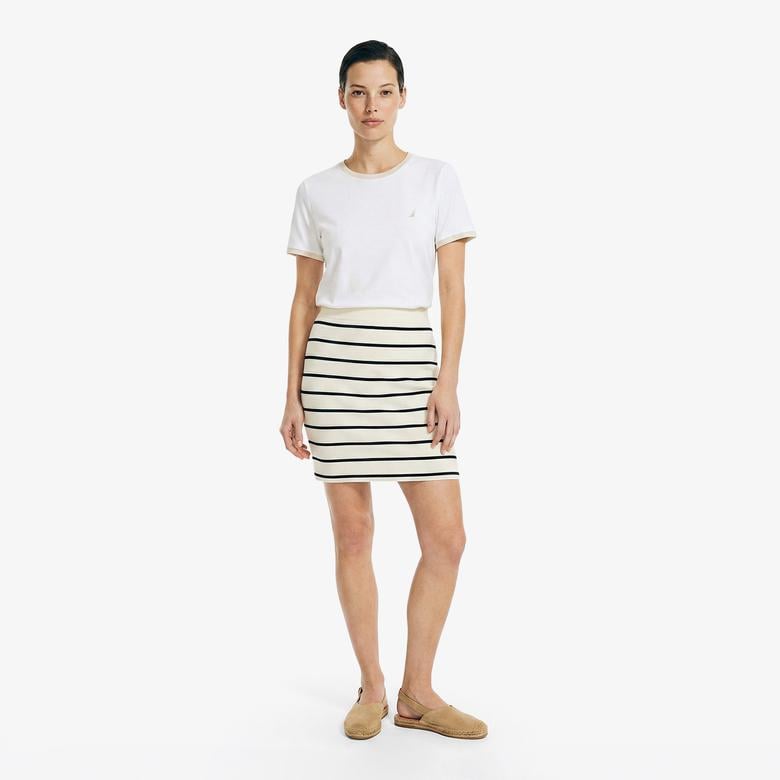 Nautica Kadın Beyaz Slim Fit T-Shirt