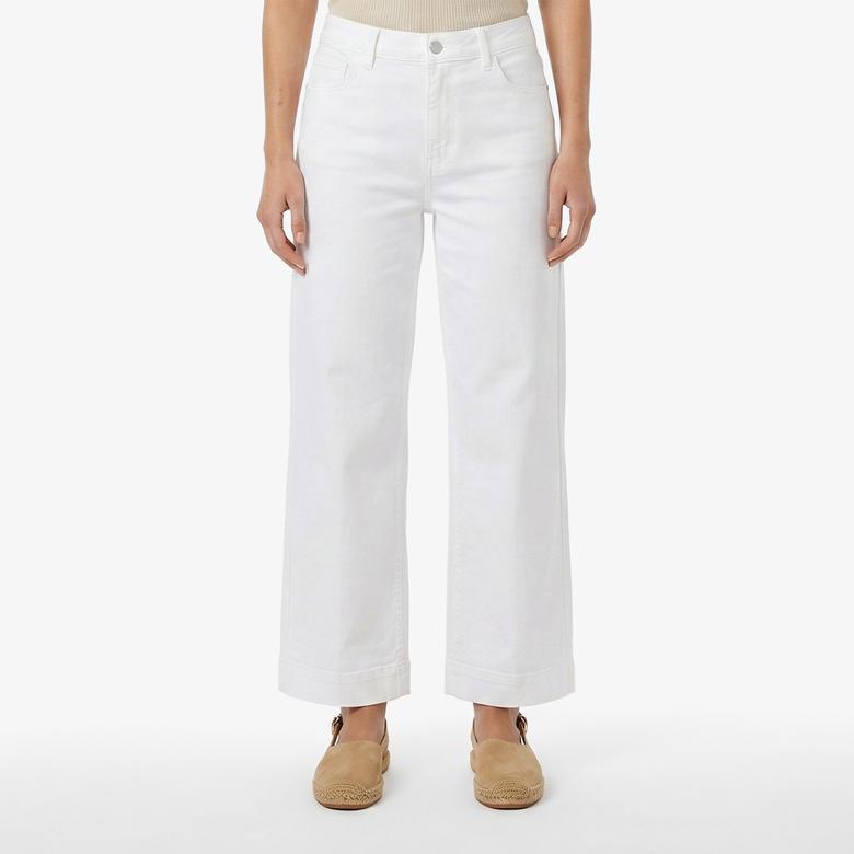 Nautica Kadın Beyaz Slim Fit İspanyol Paça Denim Pantolon