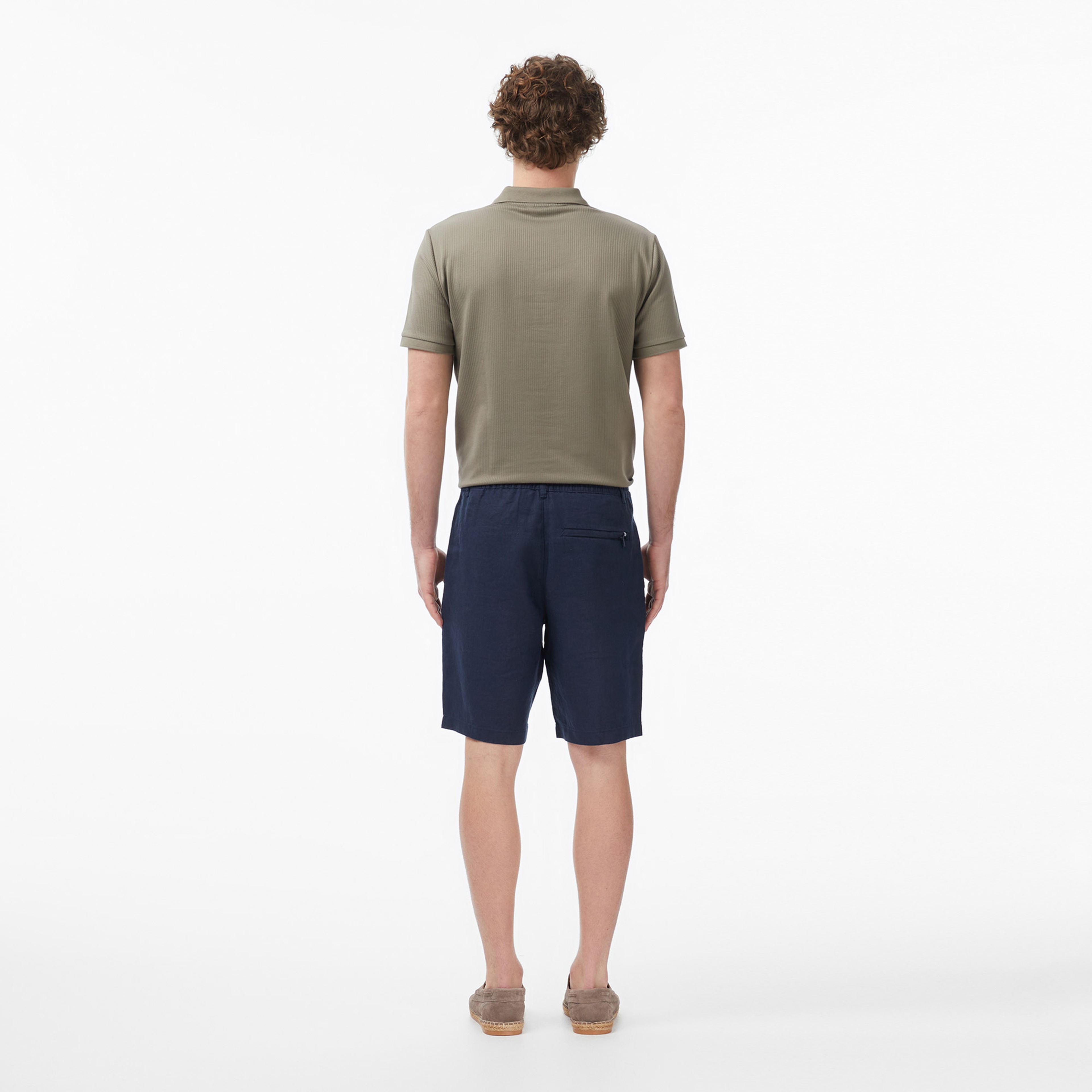 Nautica Erkek Lacivert Regular Fit Keten Şort