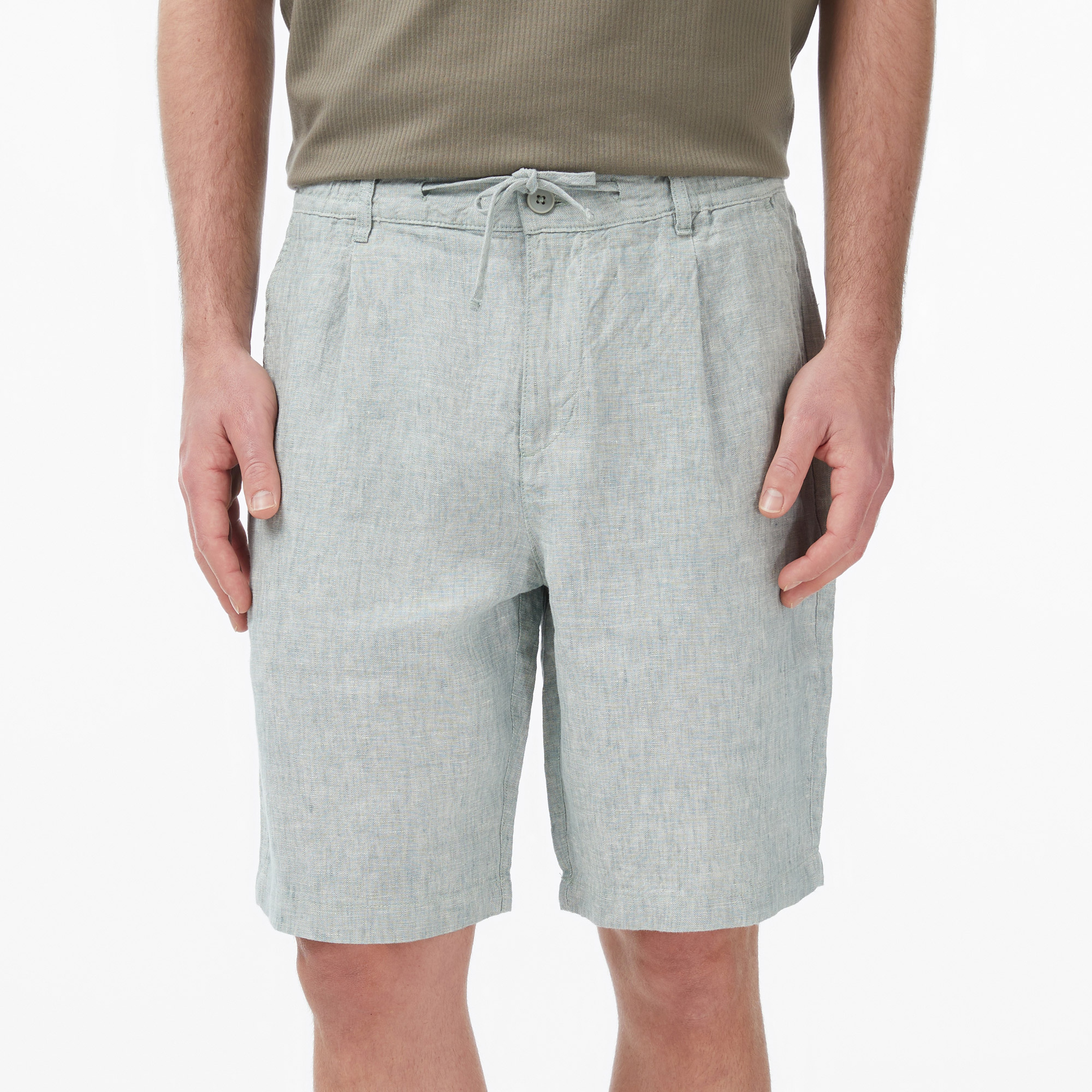 Nautica Erkek Yeşil Regular Fit Keten Şort