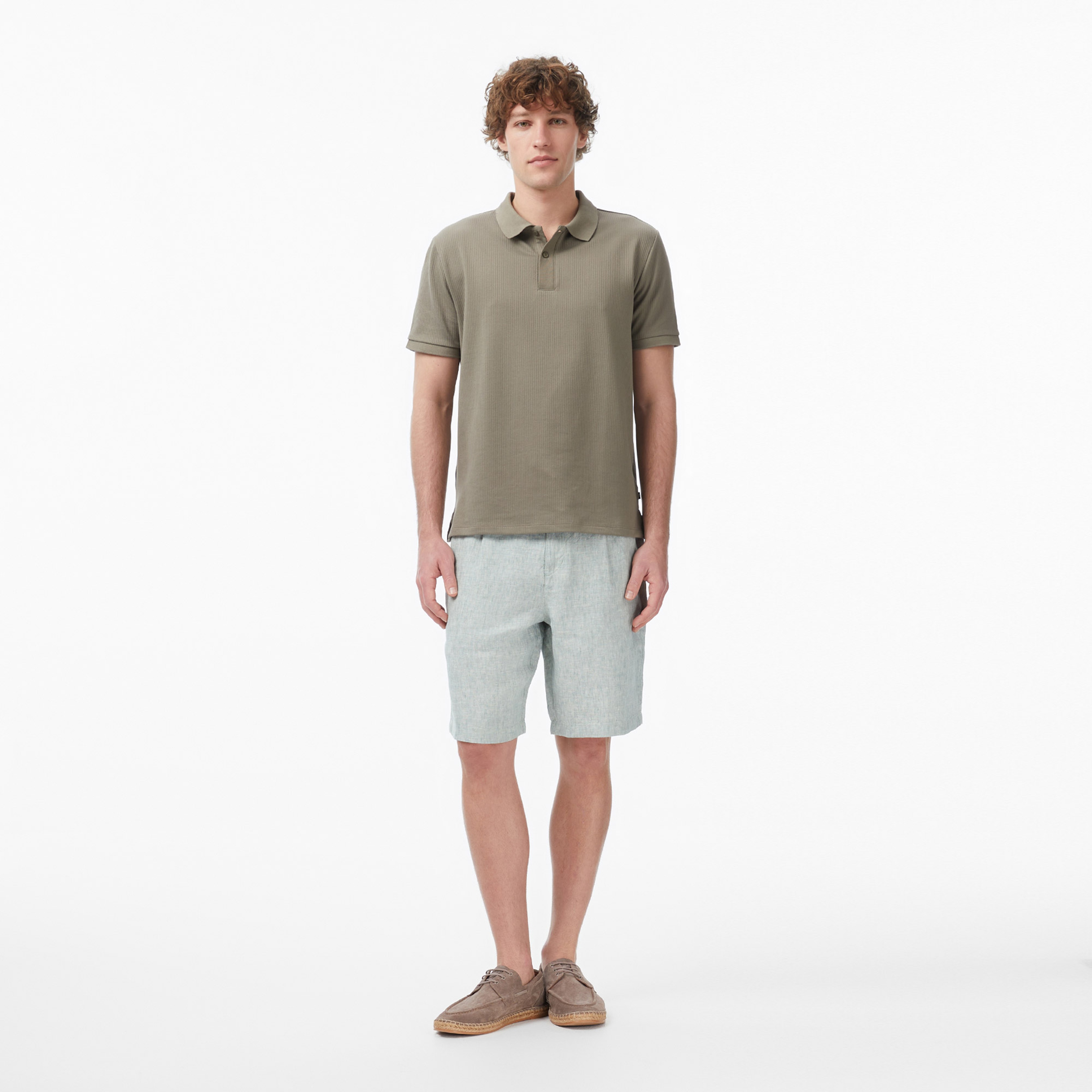 Nautica Erkek Yeşil Regular Fit Keten Şort