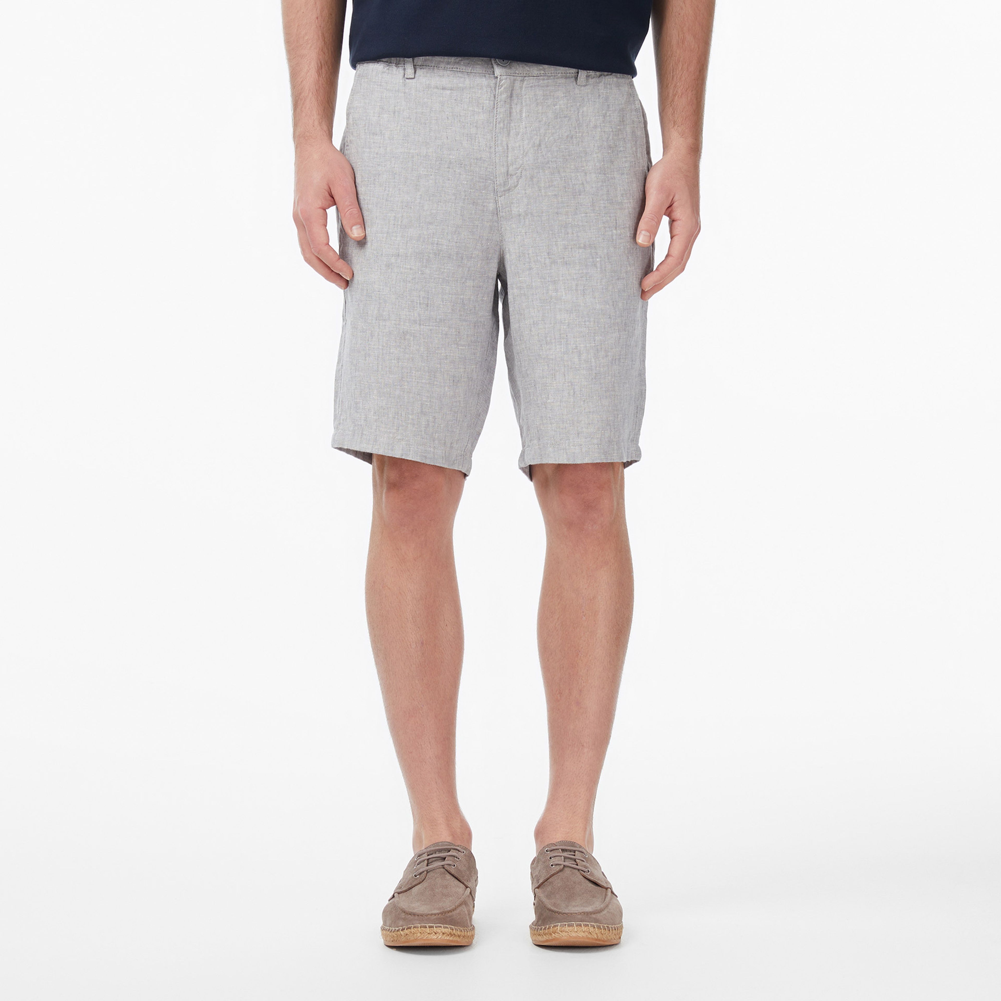 Nautica Erkek Gri Regular Fit Keten Şort
