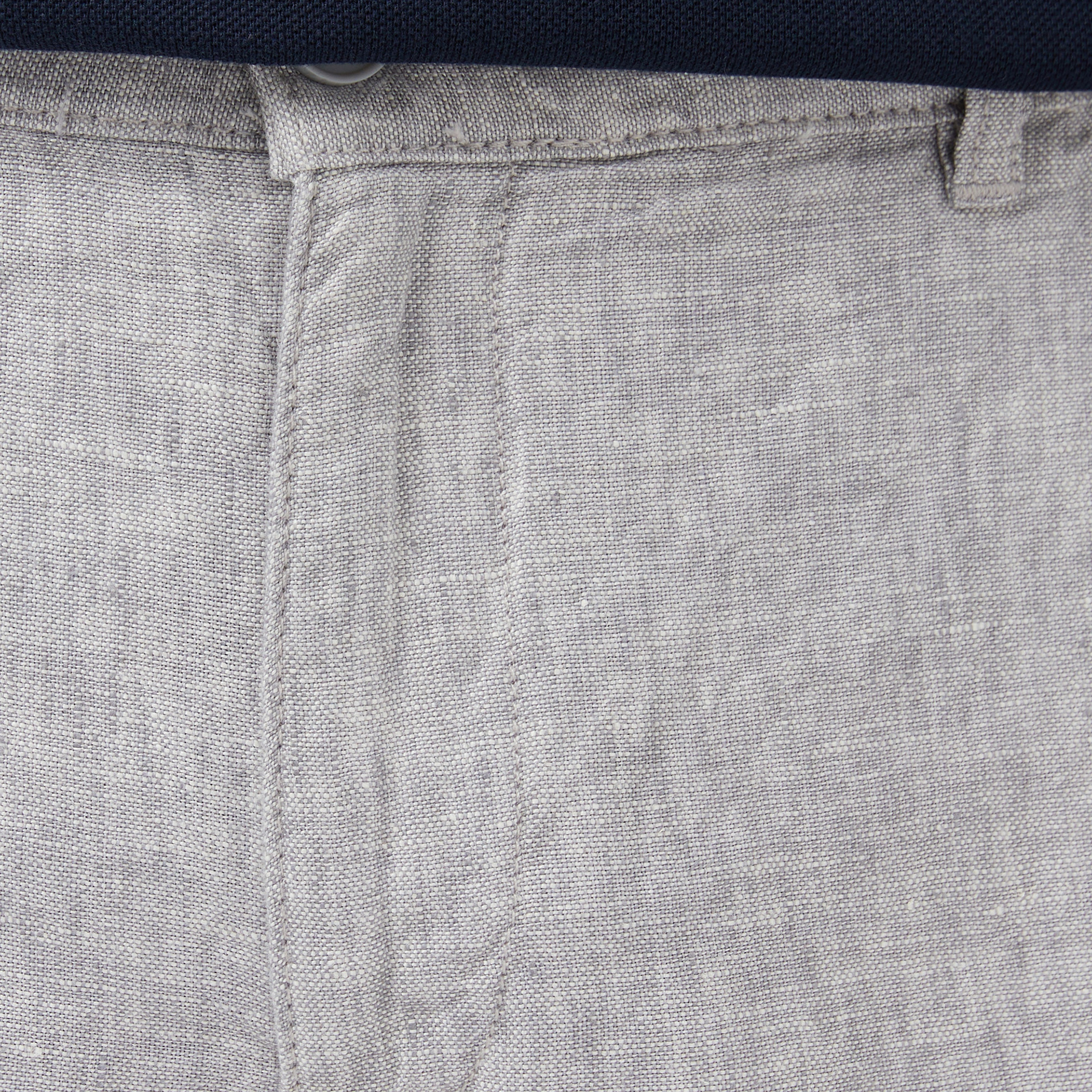 Nautica Erkek Gri Regular Fit Keten Şort