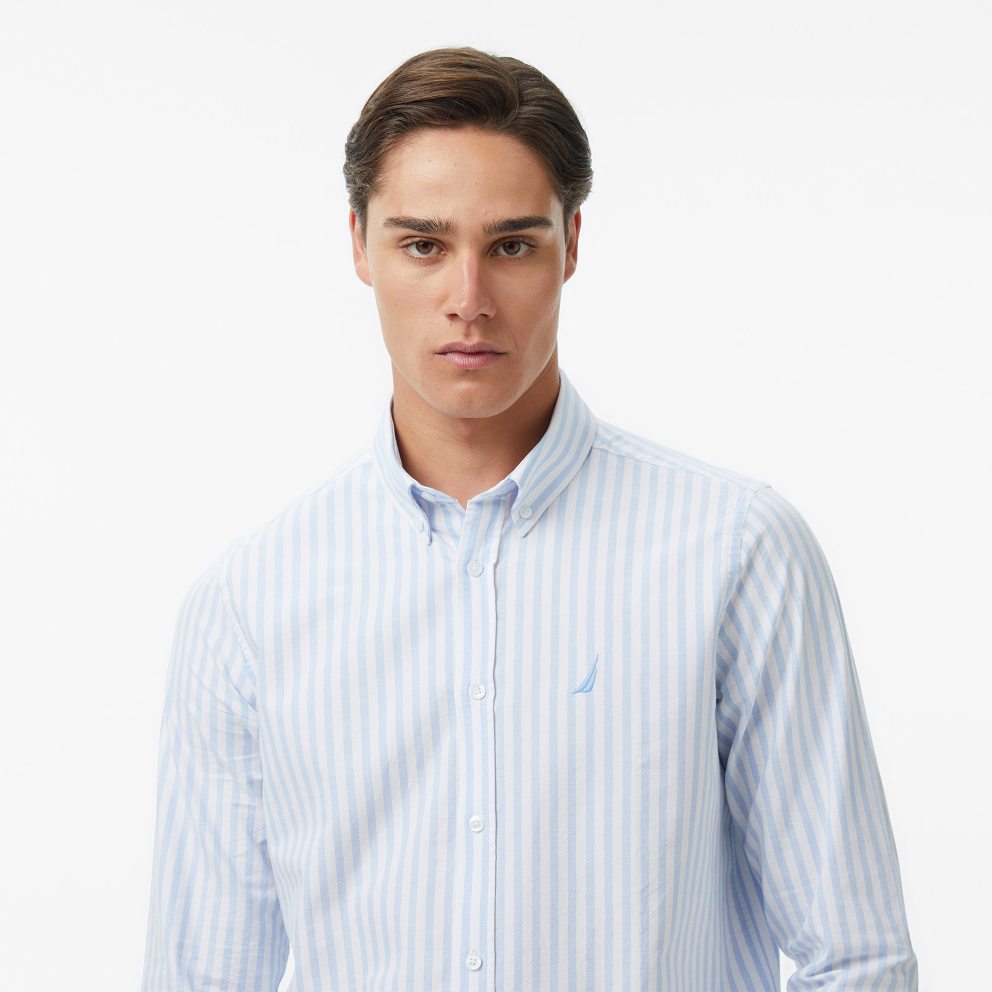 Nautica Erkek Mavi Regular Fit Çizgili Gömlek