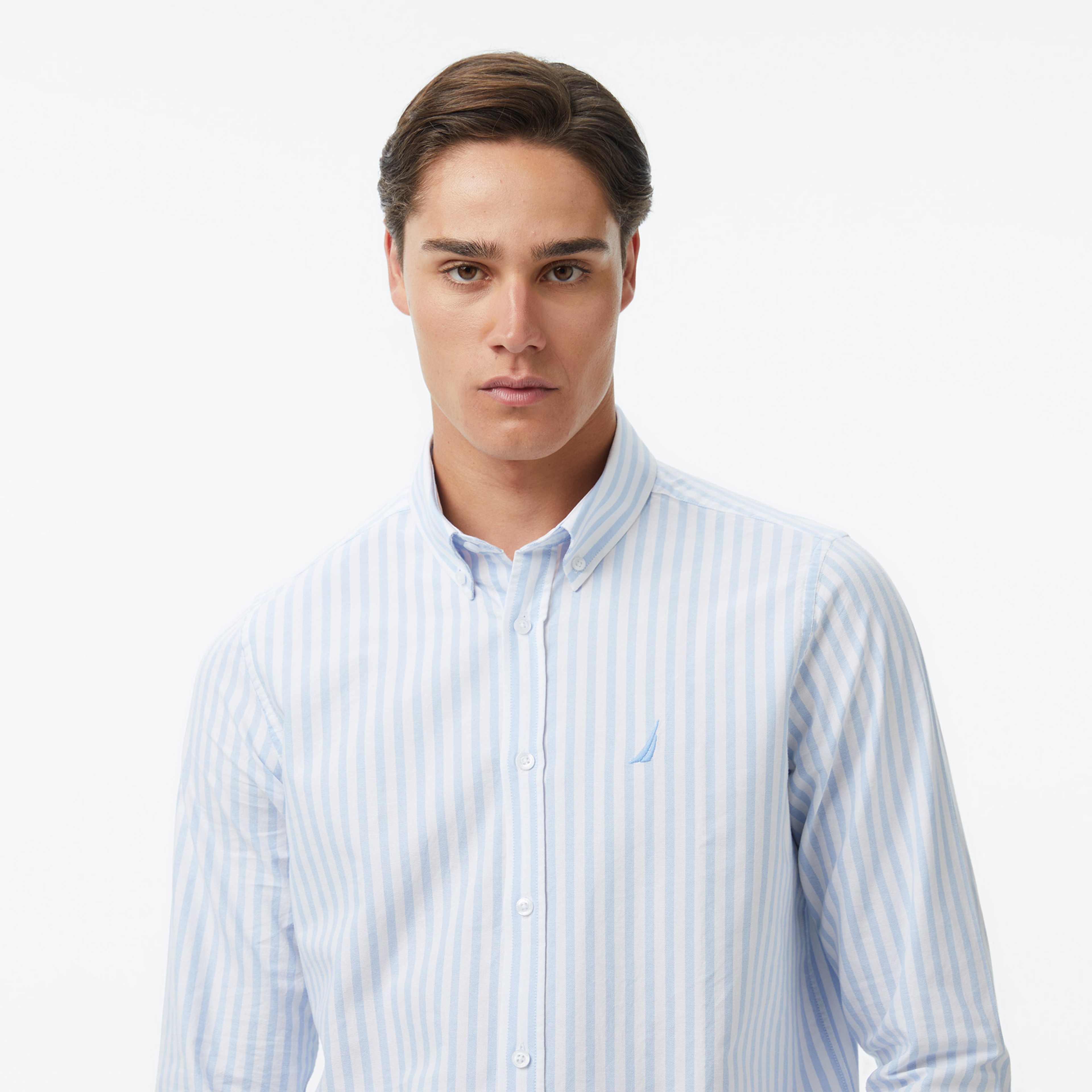 Nautica Erkek Mavi Regular Fit Çizgili Gömlek