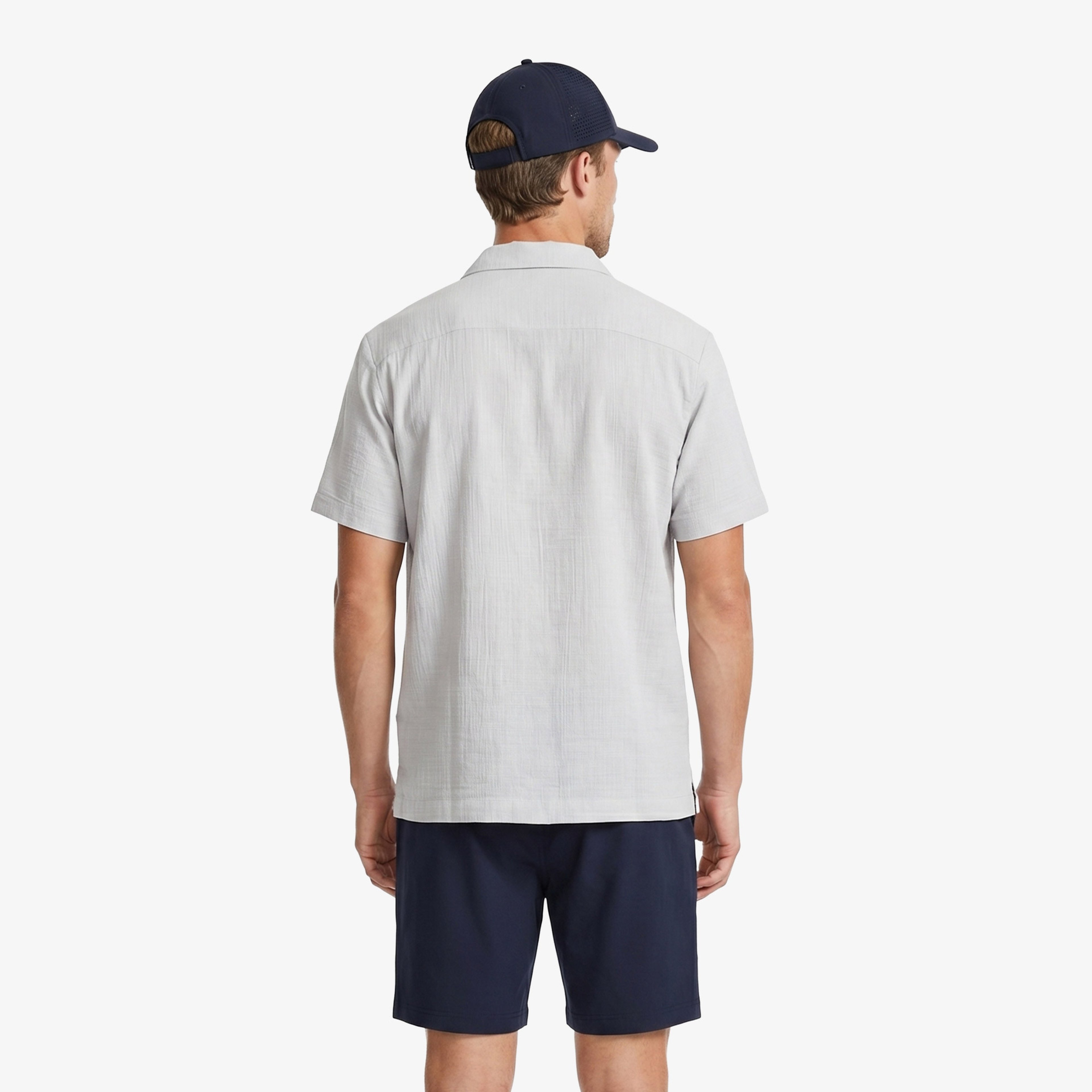 Nautica Erkek Gri Regular Fit Kısa Kollu Gömlek