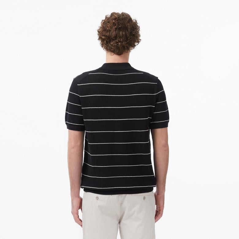 Nautica Erkek Siyah Regular Fit Kısa Kollu Çizgili Triko