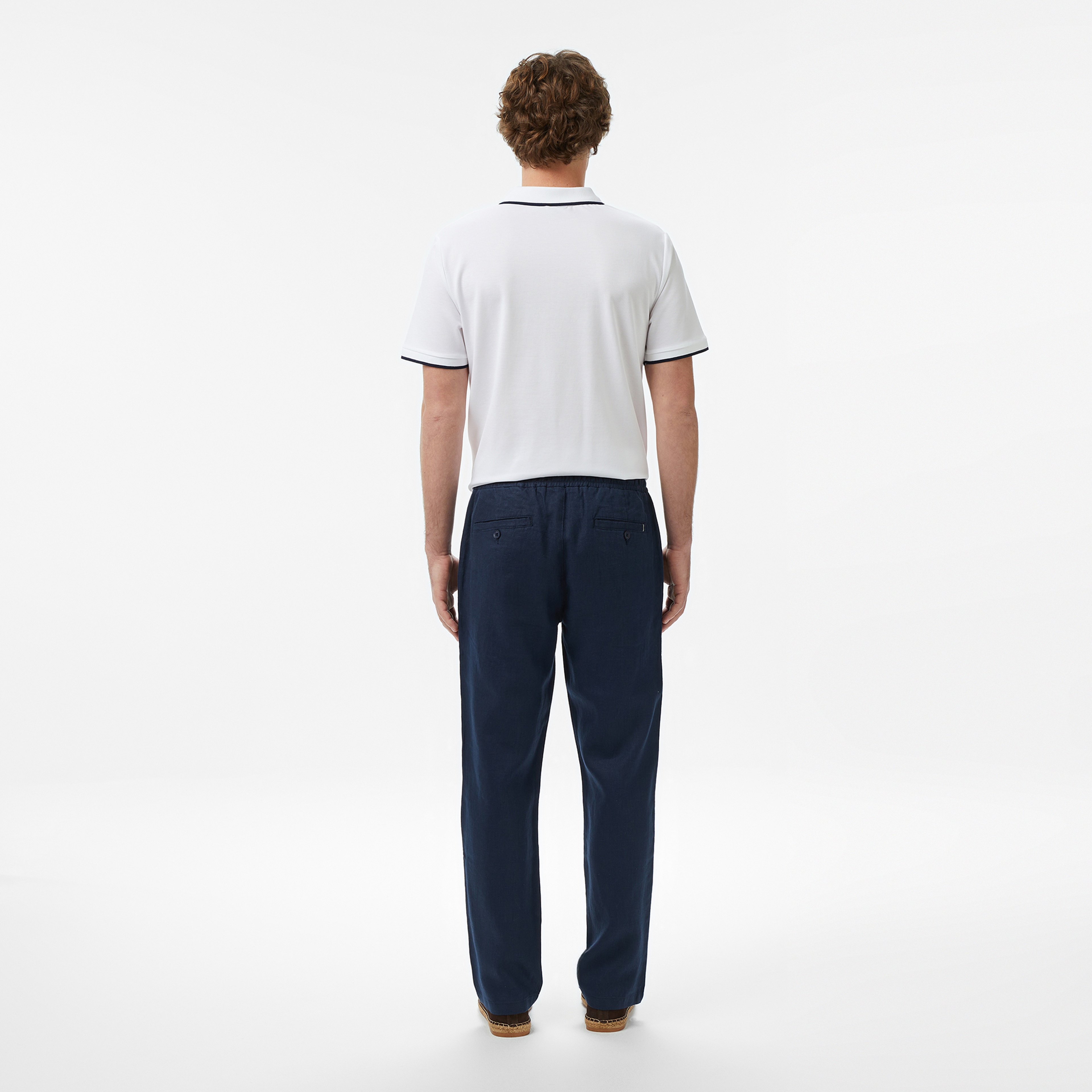 Nautica Erkek Lacivert Regular Fit Keten Pantolon
