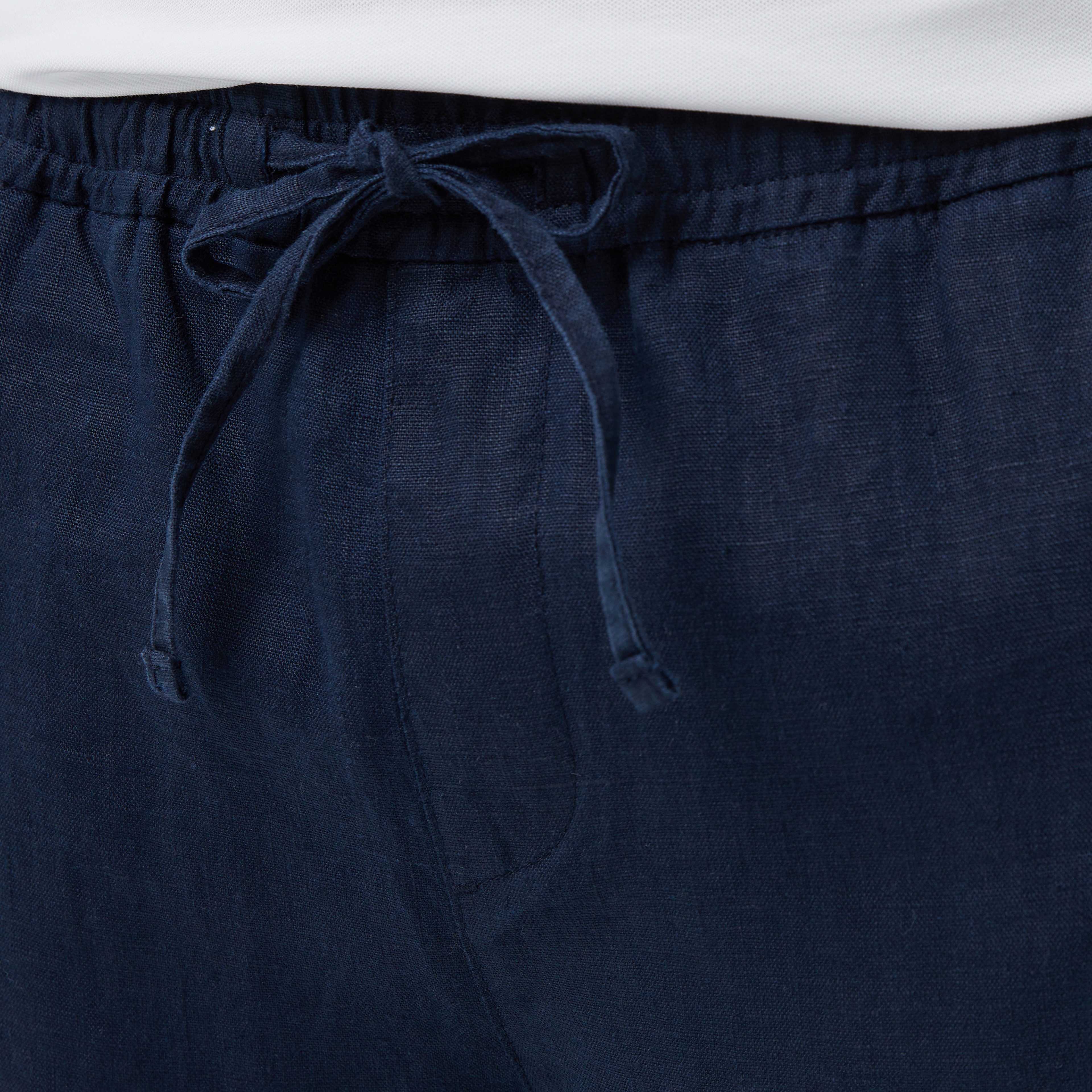 Nautica Erkek Lacivert Regular Fit Keten Pantolon
