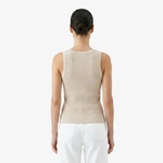Nautica Kadın Bej Slim Fit Kolsuz T-Shirt