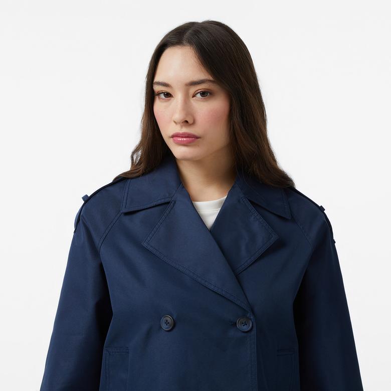 Nautica Kadın Lacivert Regular Fit Trençkot