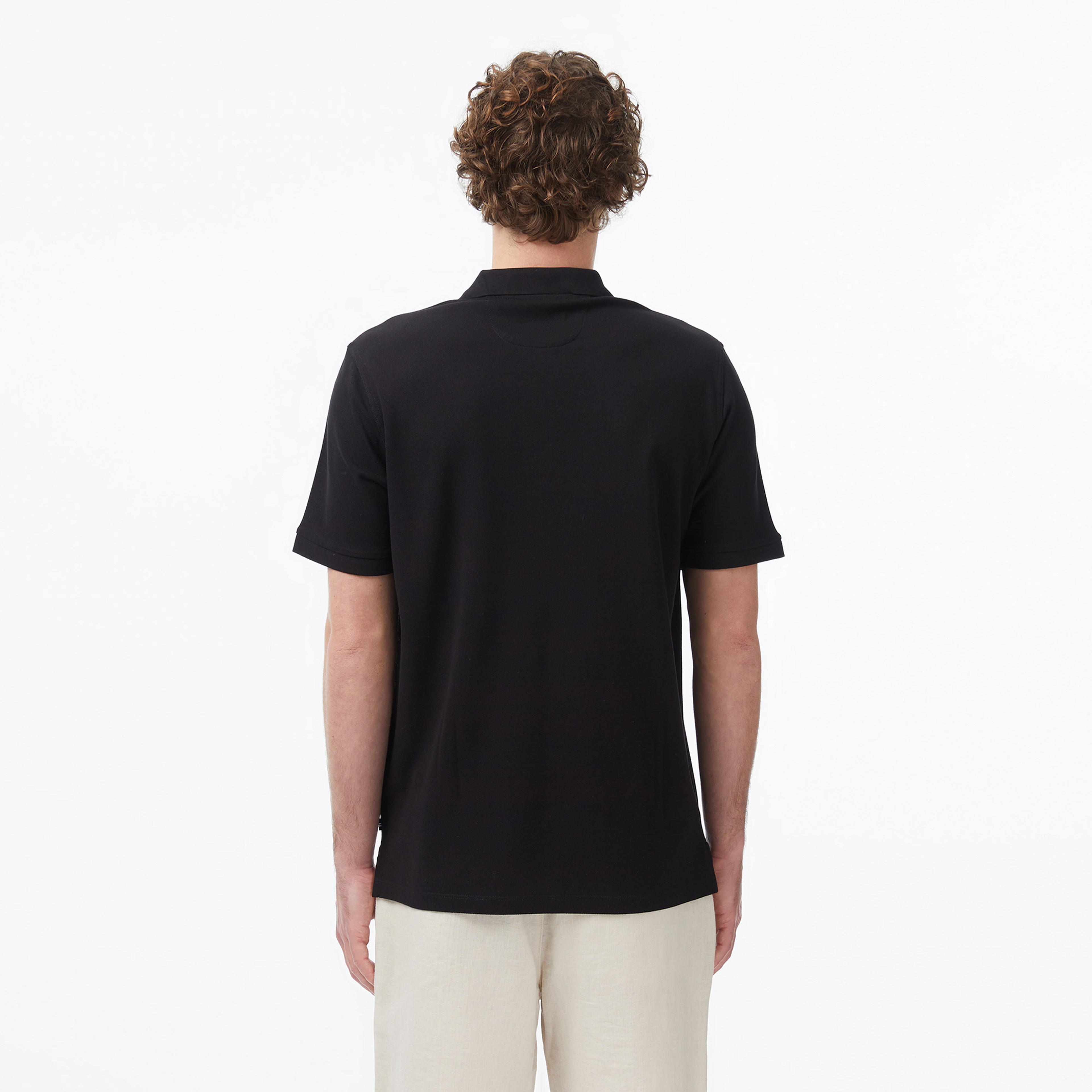 Nautica Erkek Siyah Regular Fit Polo Yaka T-Shirt