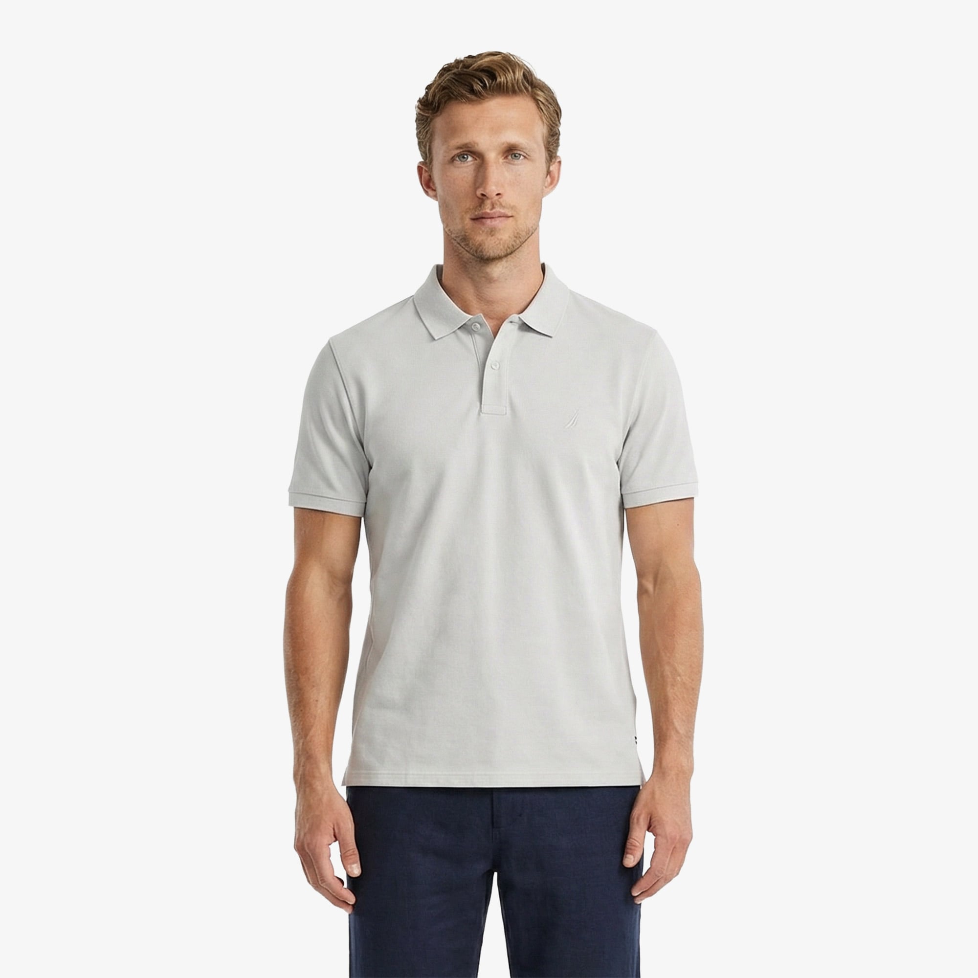 Nautica Erkek Gri Regular Fit Polo Yaka T-Shirt