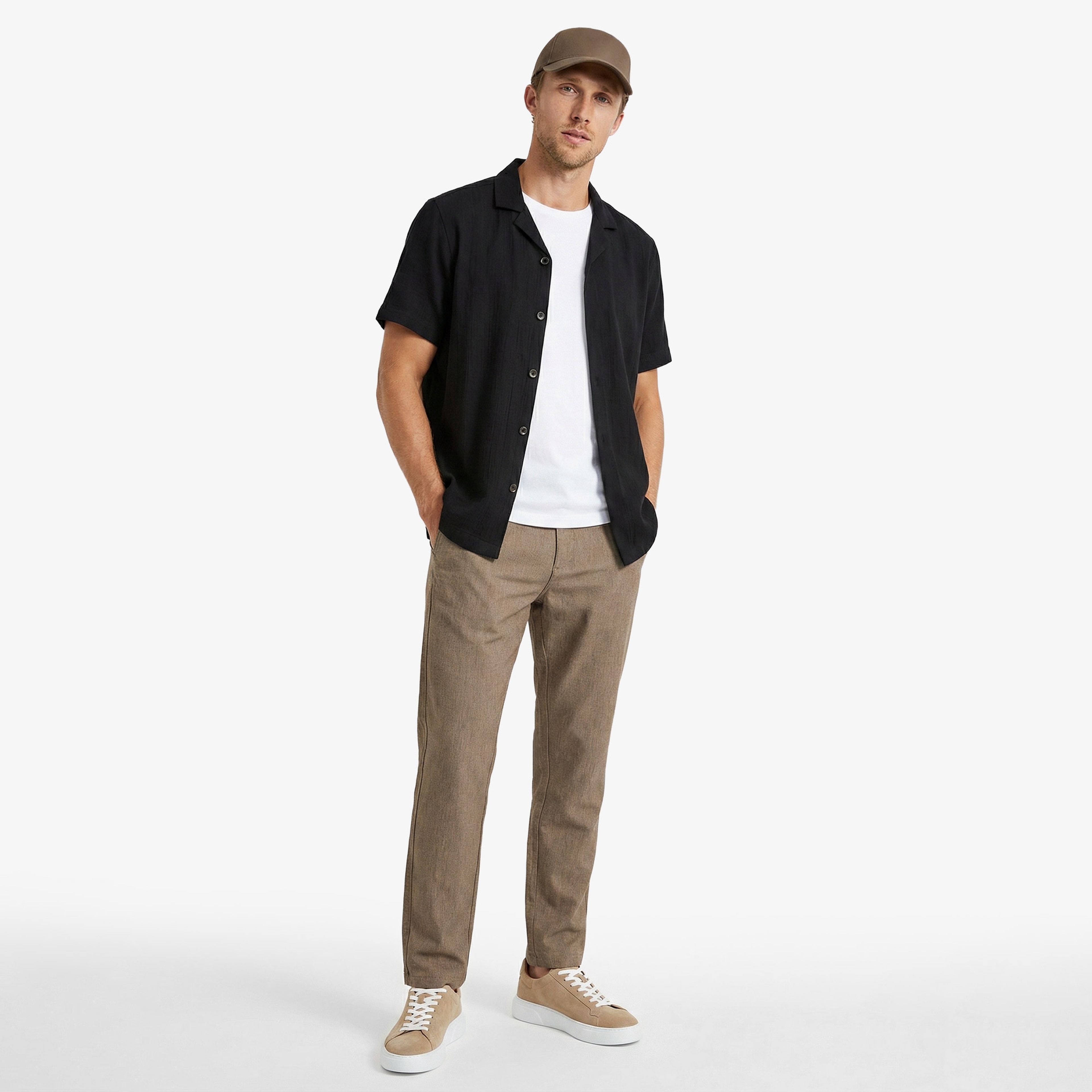 Nautica Erkek Siyah Regular Fit Kısa Kollu Gömlek