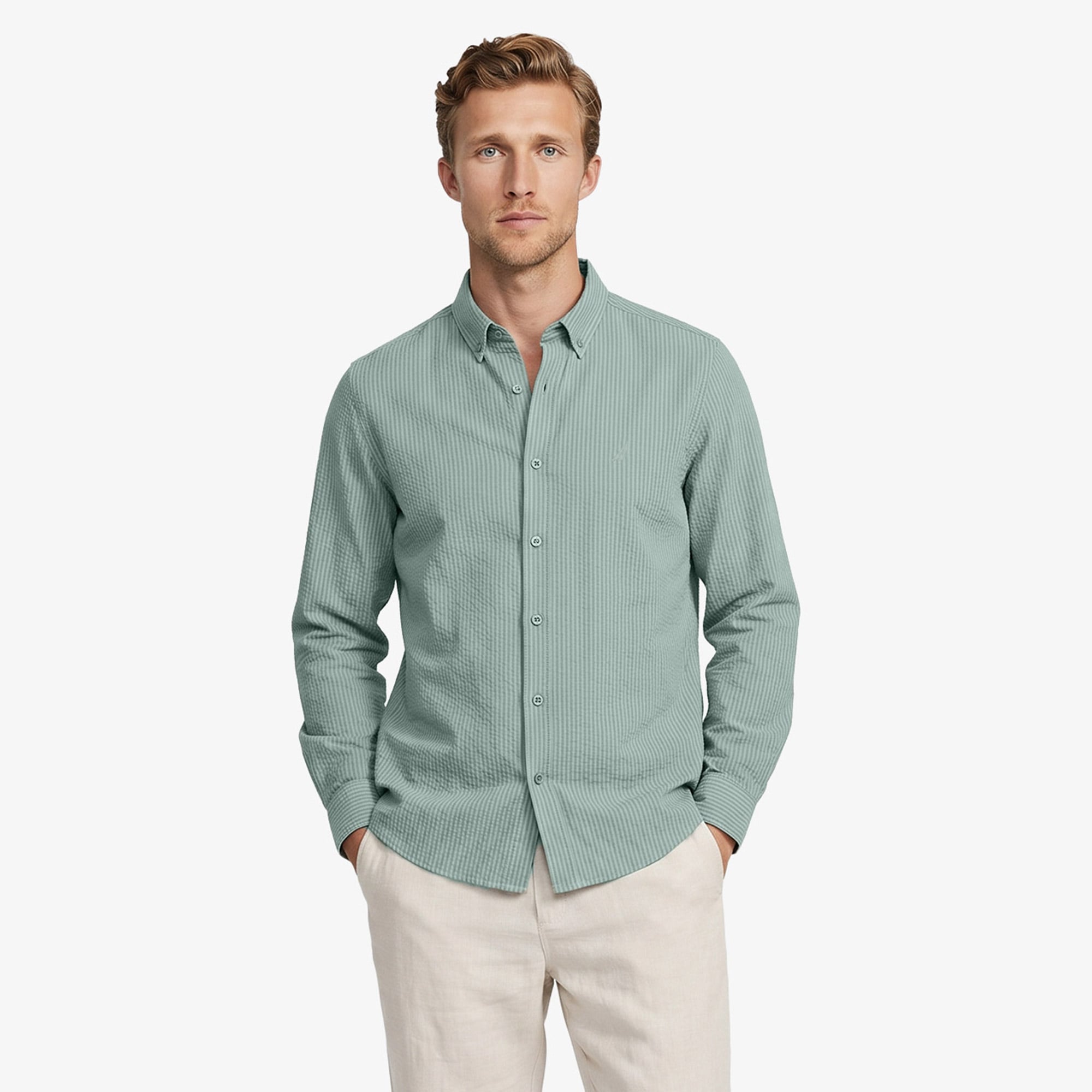 Nautica Erkek Yeşil Regular Fit Gömlek