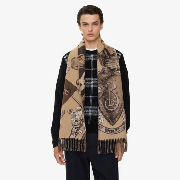 Burberry Etched Knight Kadın Bej Atkı