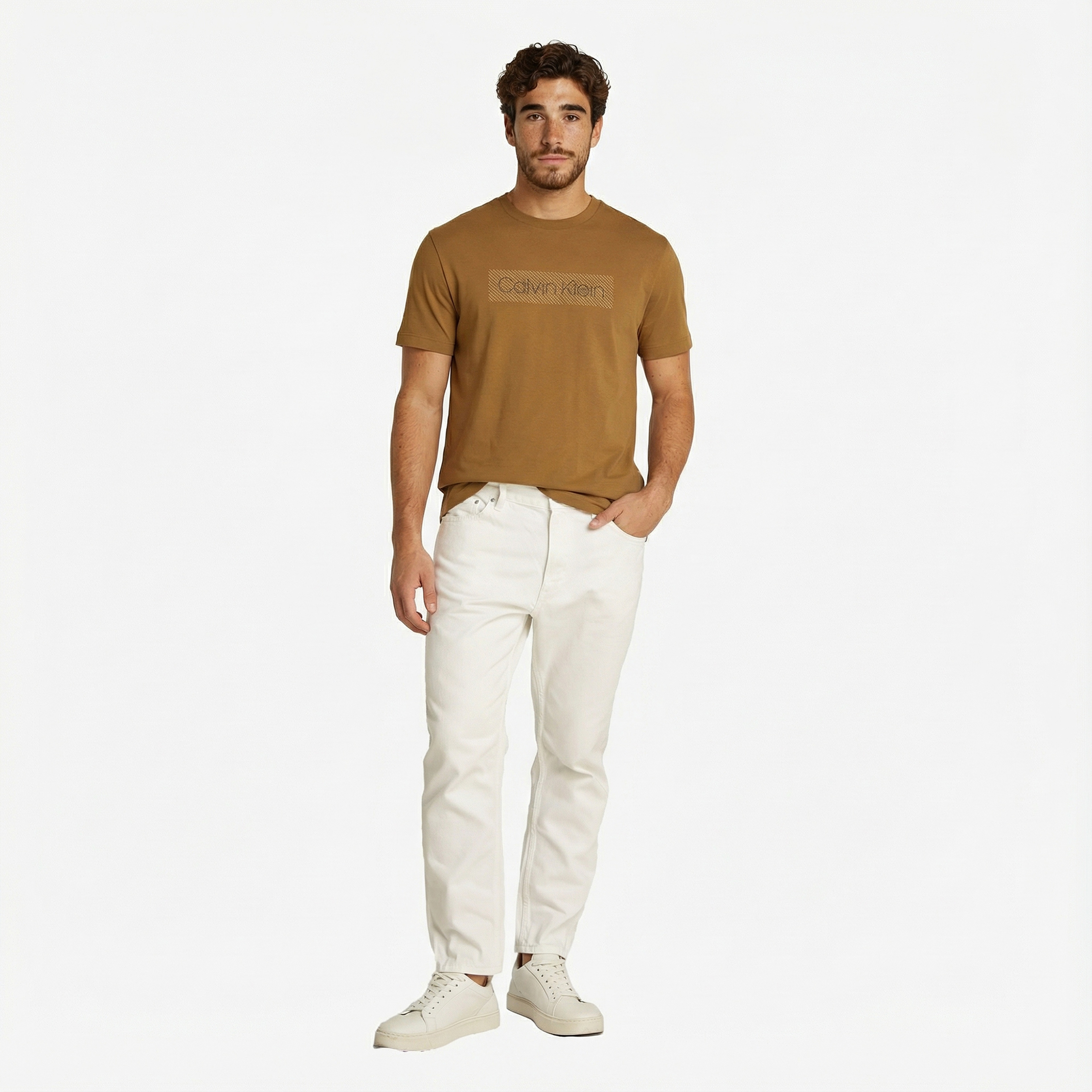 Calvin Klein Erkek Kahverengi T-Shirt