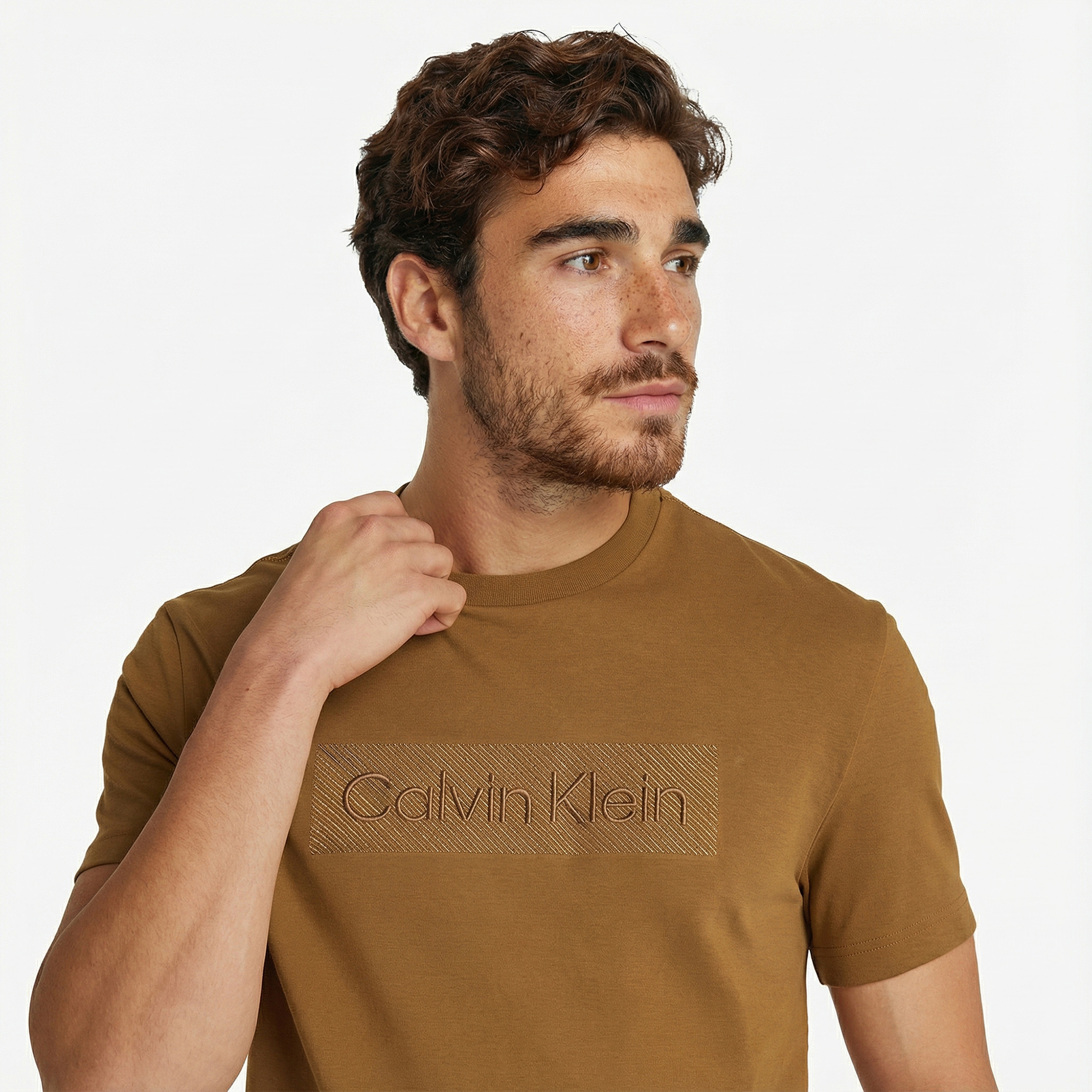 Calvin Klein Erkek Kahverengi T-Shirt