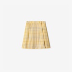 Burberry Estelle Check Wool Kilt Çocuk Sarı Etek