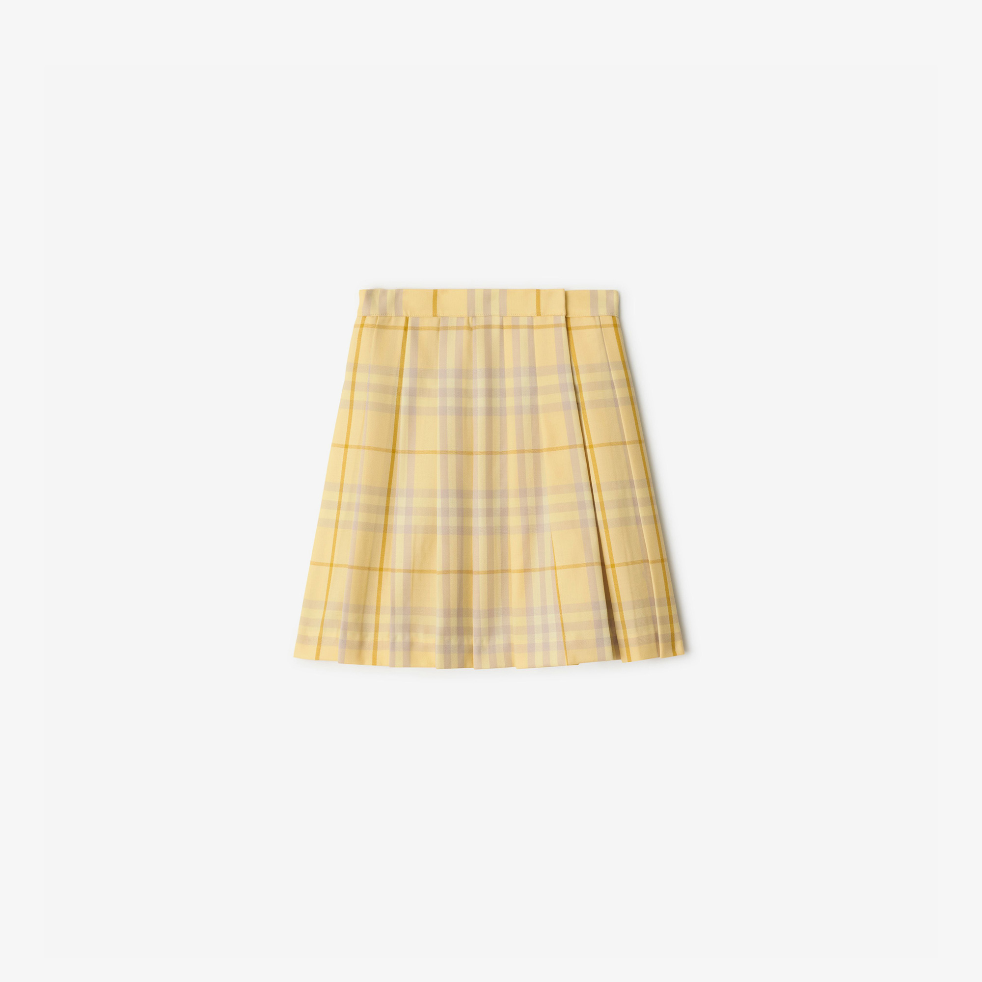 Burberry Estelle Check Wool Kilt Çocuk Sarı Etek