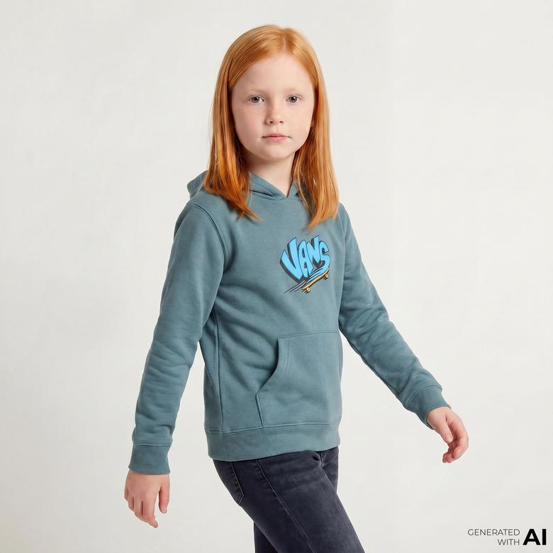 Vans Sk8 Pullover Çocuk Gri Sweatshirt