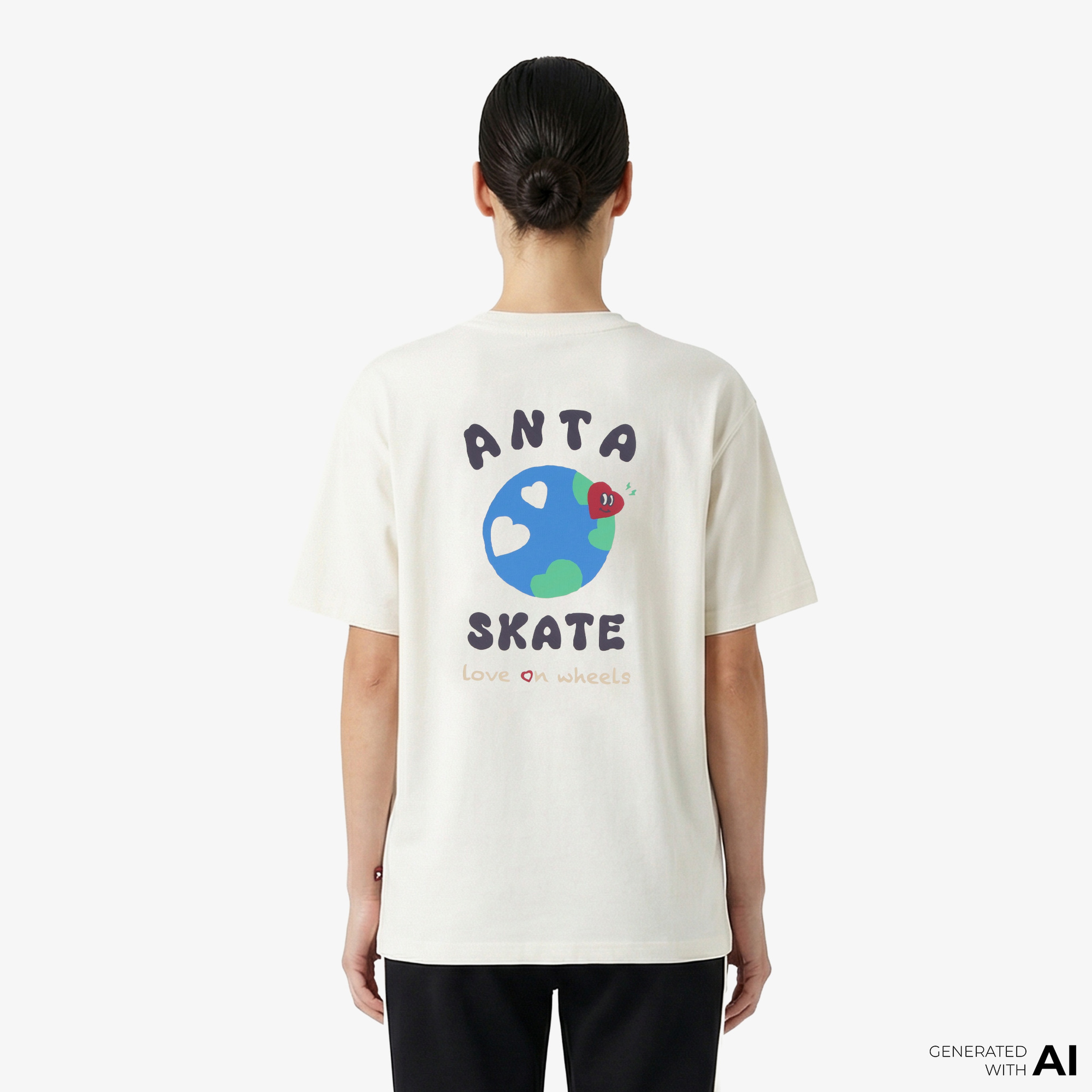 Anta Anta Skate - Valentine's Day Kadın Krem T-Shirt