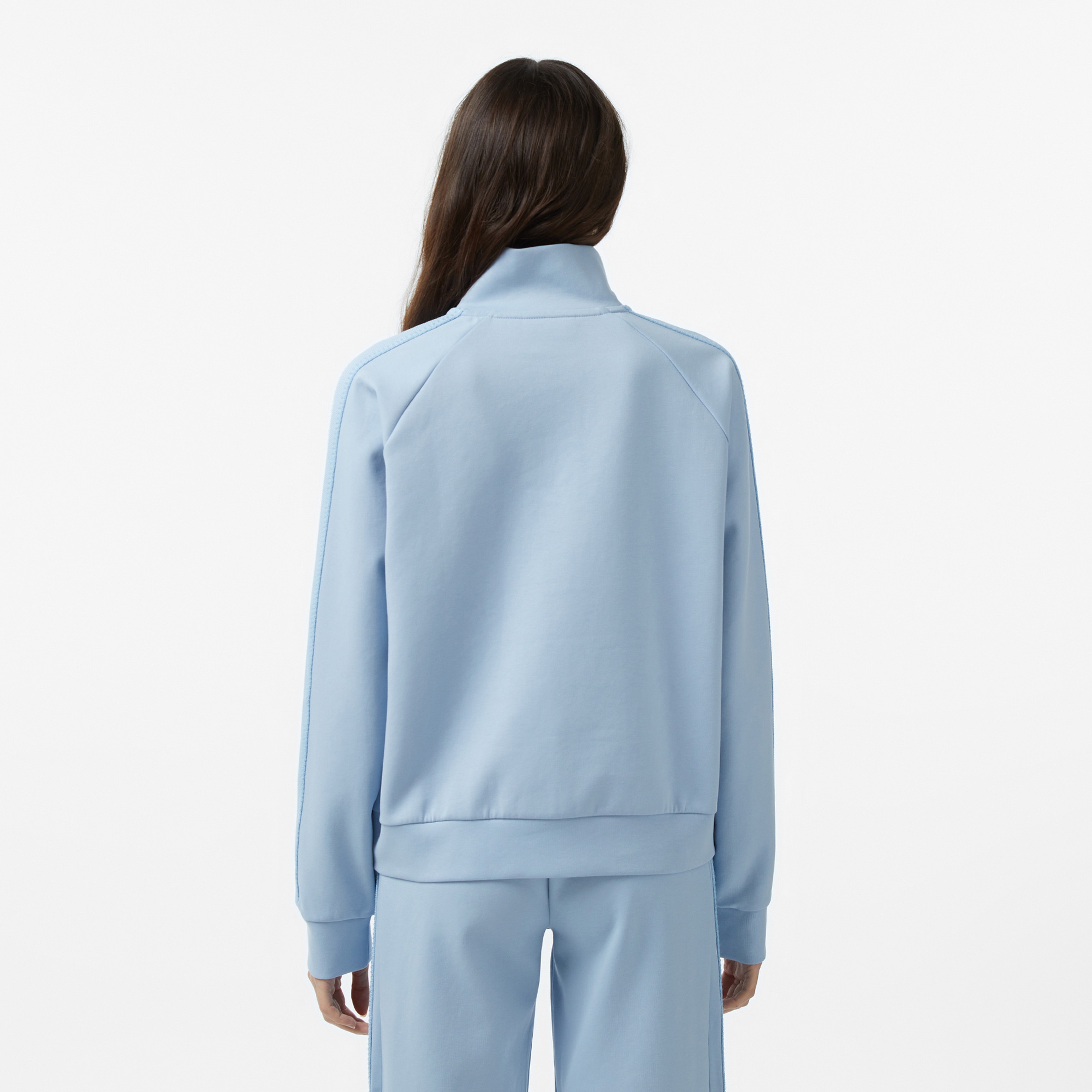 Lacoste Kadın Loose Fit Dik Yaka Mavi Sweatshirt