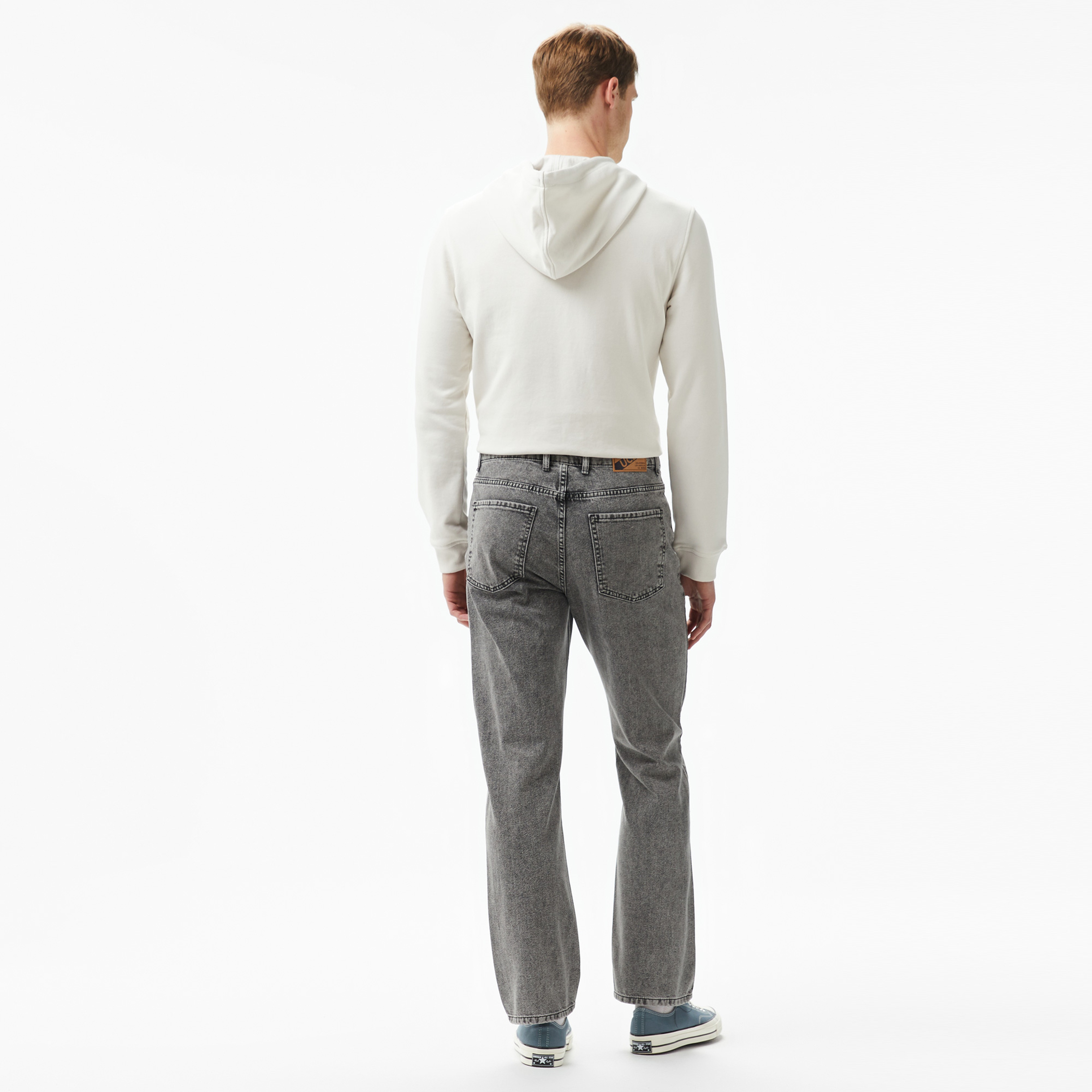 Ucla Benito Nakışlı Erkek Gri Denim Pantolon